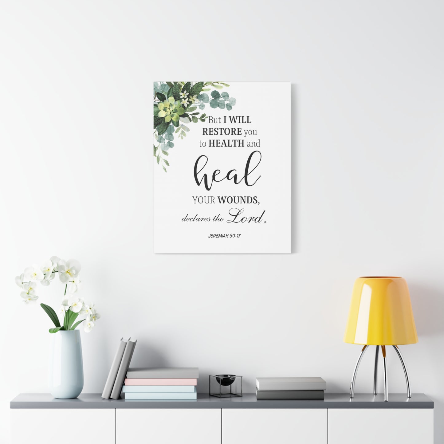 Scripture Walls Jeremiah 30:17 I Will Restore You Bible Verse Canvas Christian Wall Art Ready to Hang Unframed