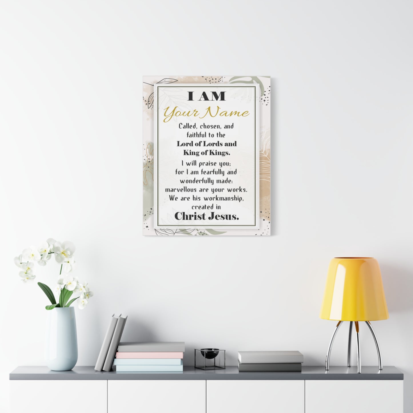Personalized Called Chosen in Christ's Workmanship Bible Chapter Canvas Christian Wall Art Ready to Hang