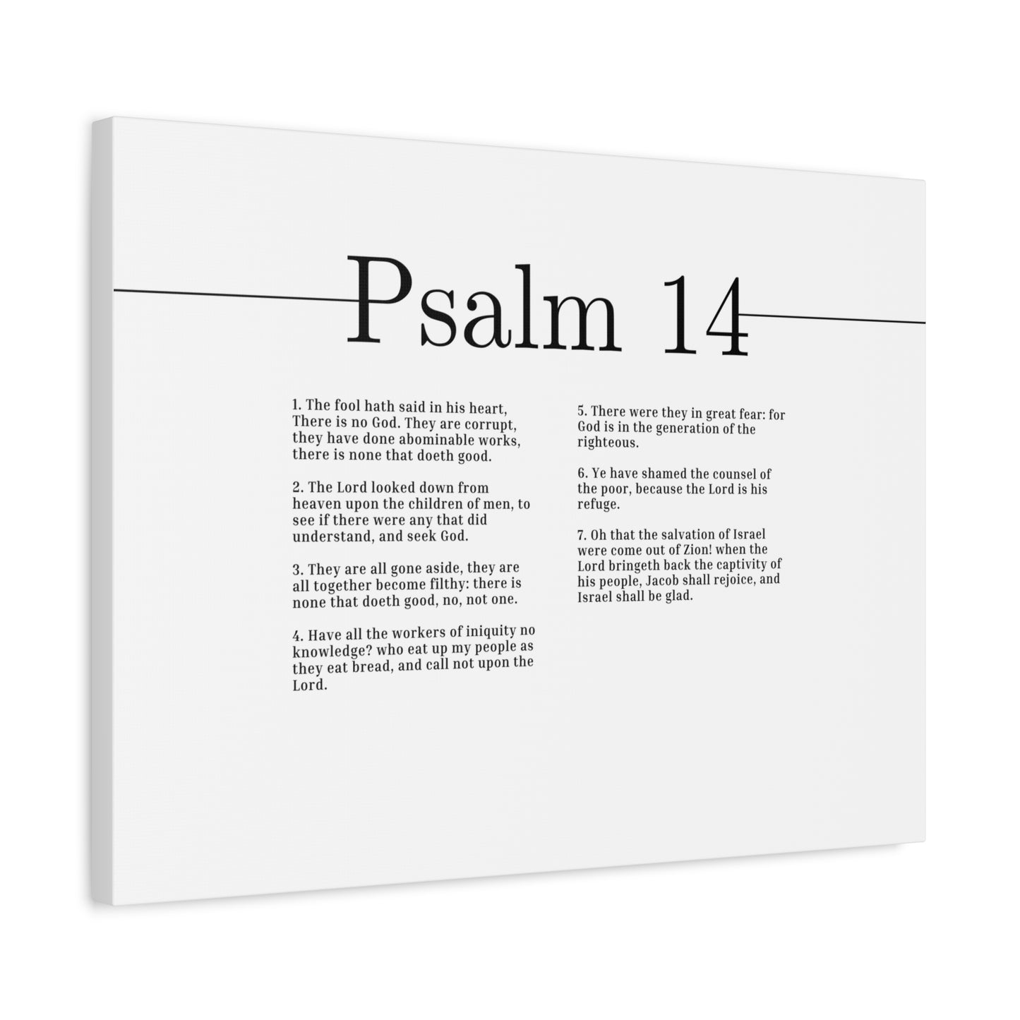 Scripture Canvas Seek God Psalm 14 Christian Wall Art Bible Verse Print Ready to Hang