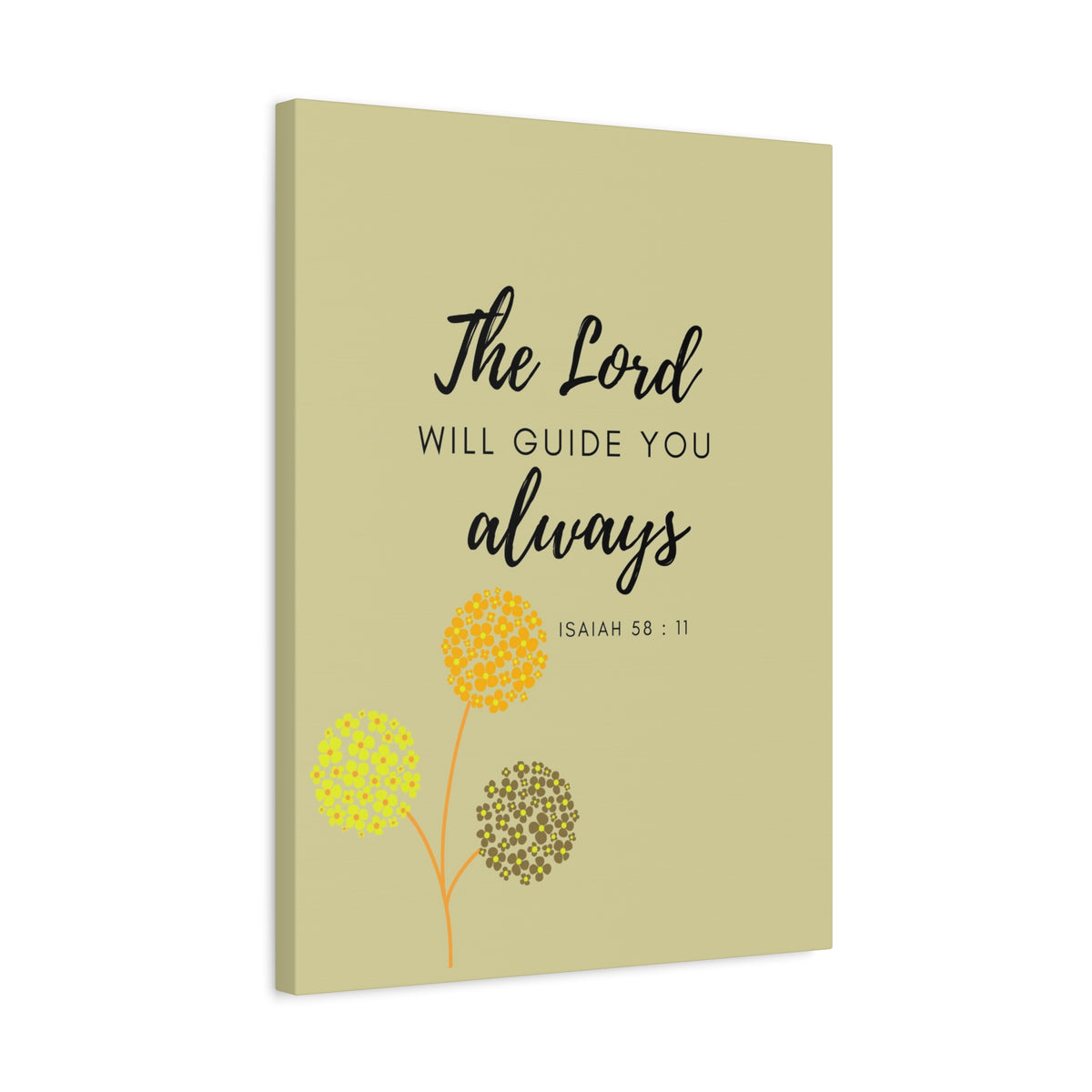Scripture Canvas The Lord Will Guide You Isaiah 58:11 Christian Wall Art Bible Verse Print Ready to Hang