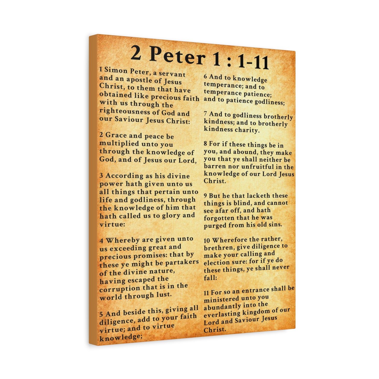 Scripture Walls 2 Peter 1:1-11 KJV Bible Verse Canvas Christian Wall Art Ready to Hang Unframed