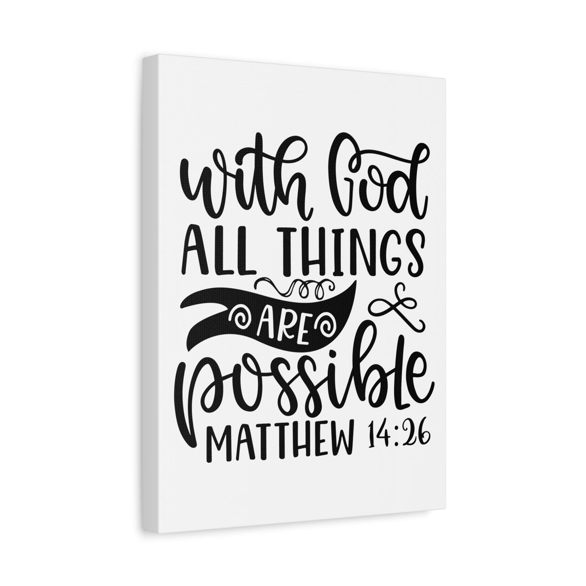 Scripture Canvas Things Are Possible Matthew 14:26 Christian Wall Art Bible Verse Print Ready to Hang