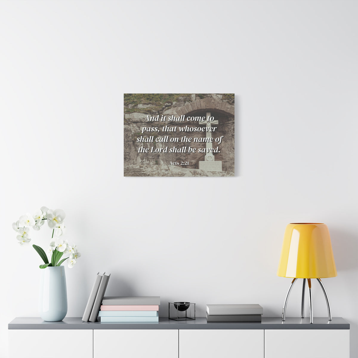 Scripture Canvas Be Saved Acts 2:21 Christian Wall Art Bible Verse Print Ready to Hang