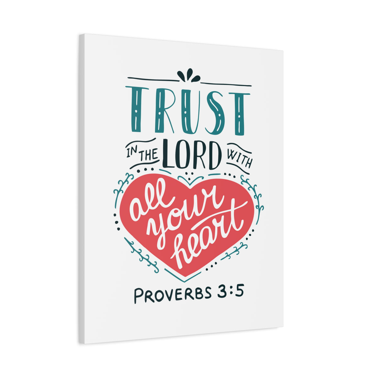 Scripture Canvas Truth In The Lord Proverbs 3:5 Christian Wall Art Bible Verse Print Ready to Hang