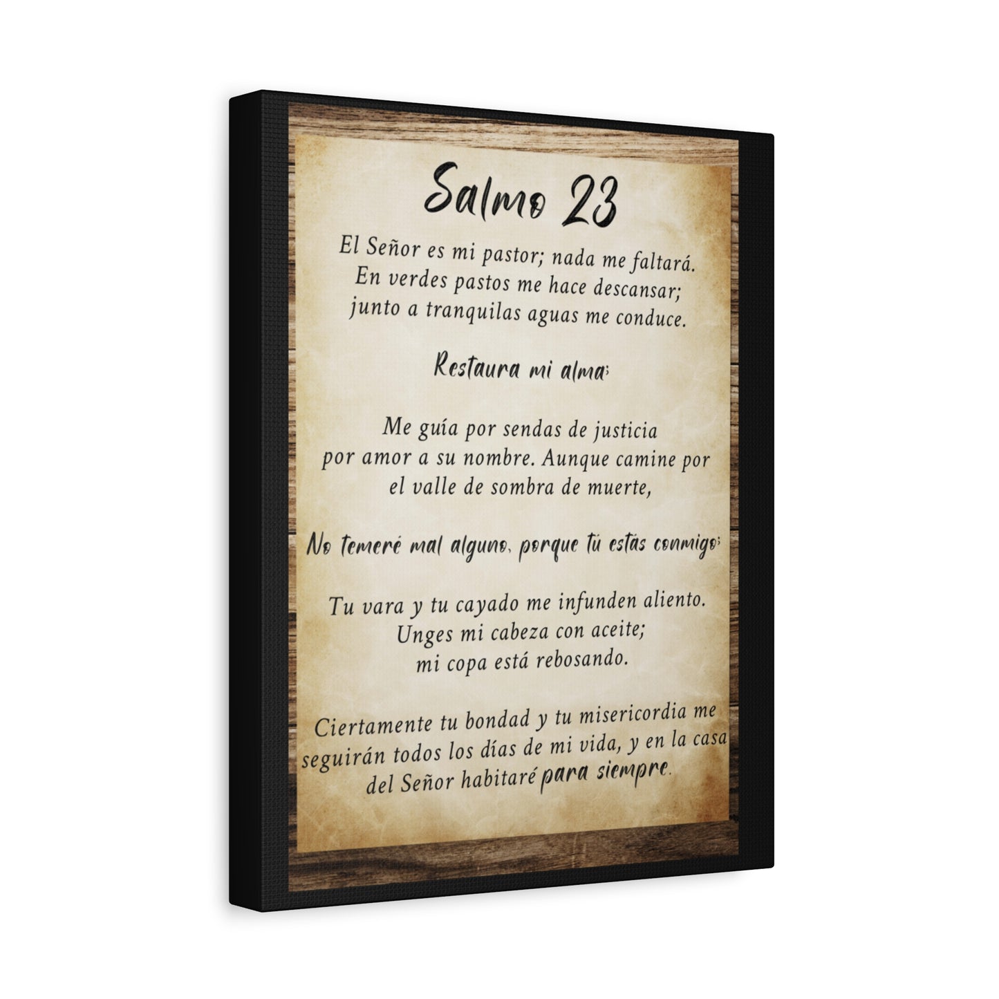 Scripture Walls Salmo 23 Wood Bible Verse Canvas Christian Wall Art Ready to Hang Unframed