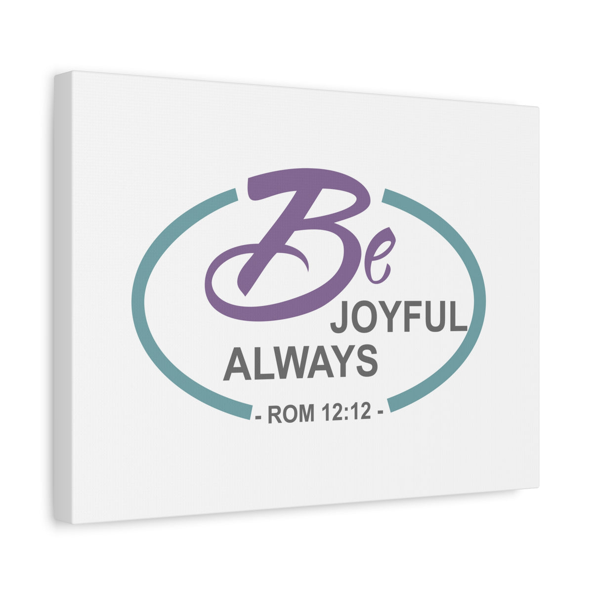 Scripture Canvas Joyful Always Romans 12:12 Dark Purple Christian Wall Art Bible Verse Print Ready to Hang