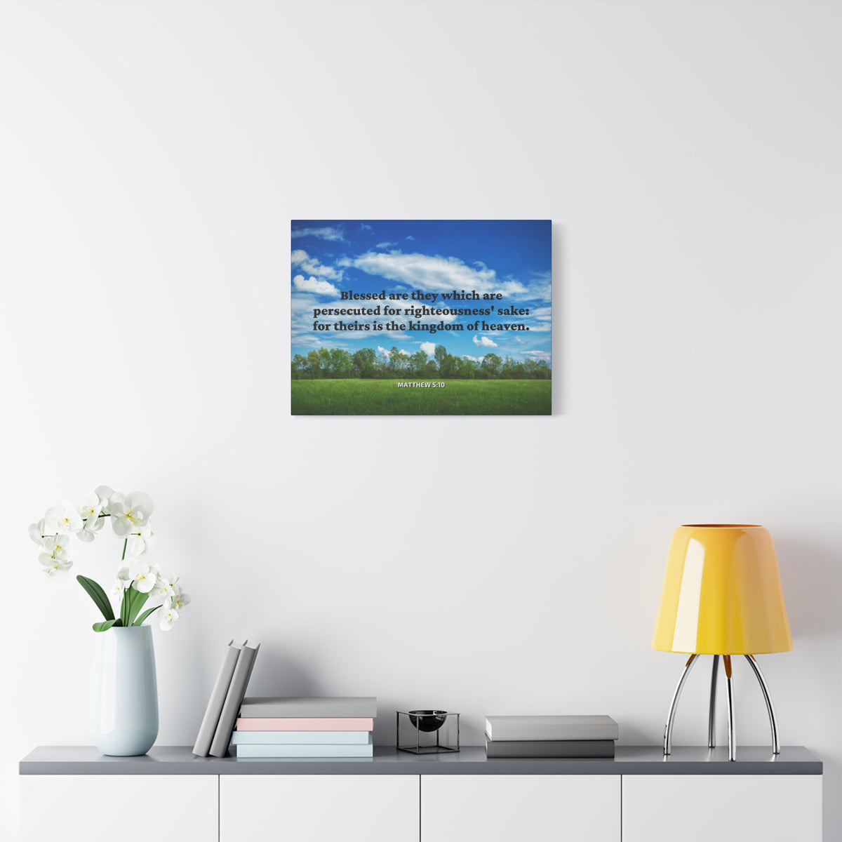 Scripture Canvas Blessed Are The Persecuted Matthew 5:10 Christian Wall Art Bible Verse Print Ready to Hang