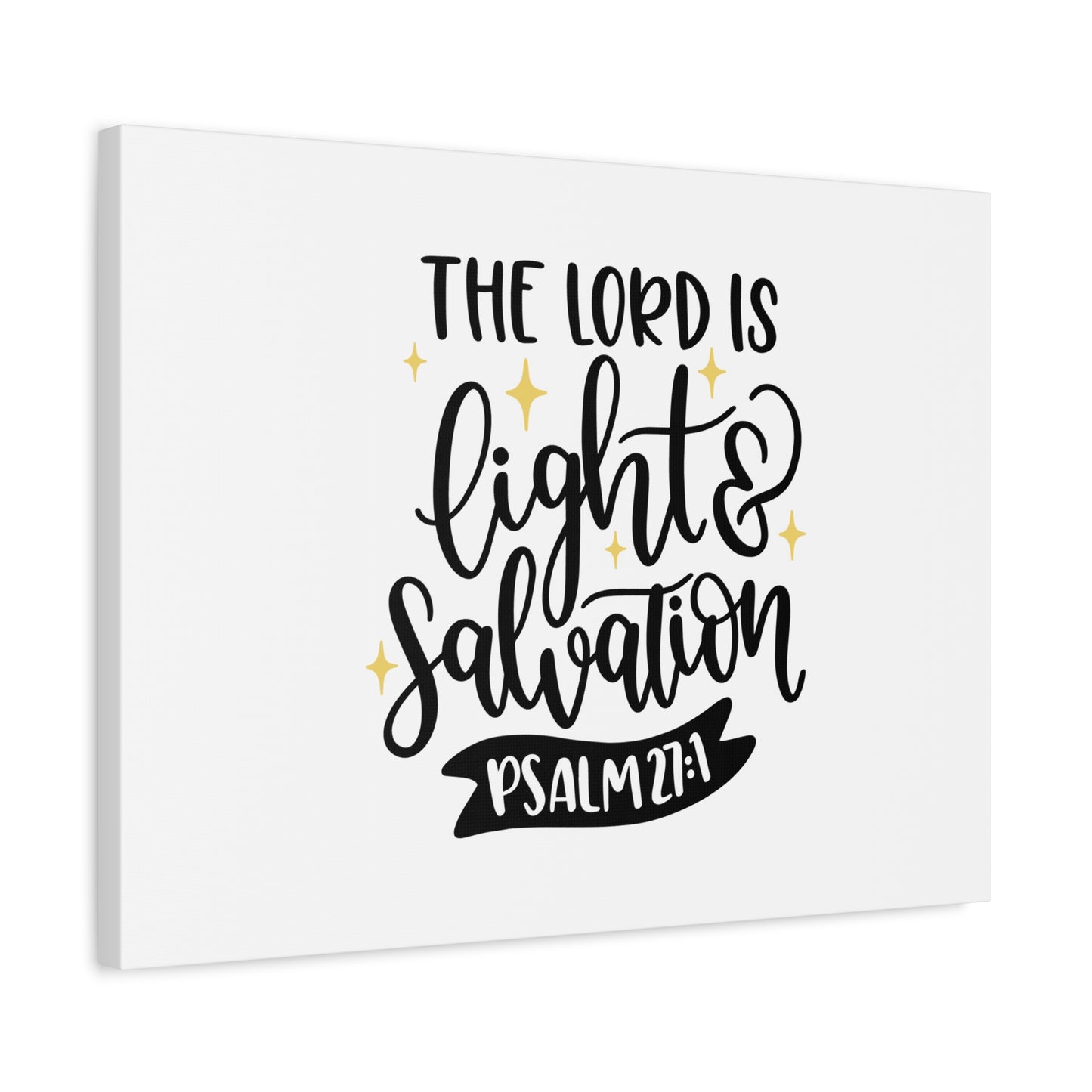 Scripture Canvas Light & Salvation Psalm 27:1 Christian Wall Art Bible Verse Print Ready to Hang