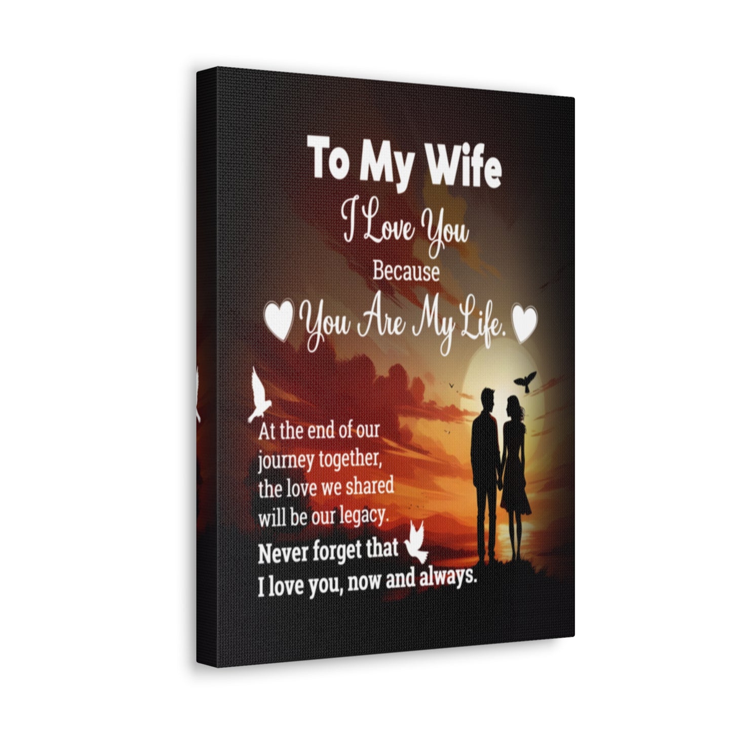 To My Wife Sunset Romance Canvas Wall Art - Heartfelt Gift of Love & Legacy