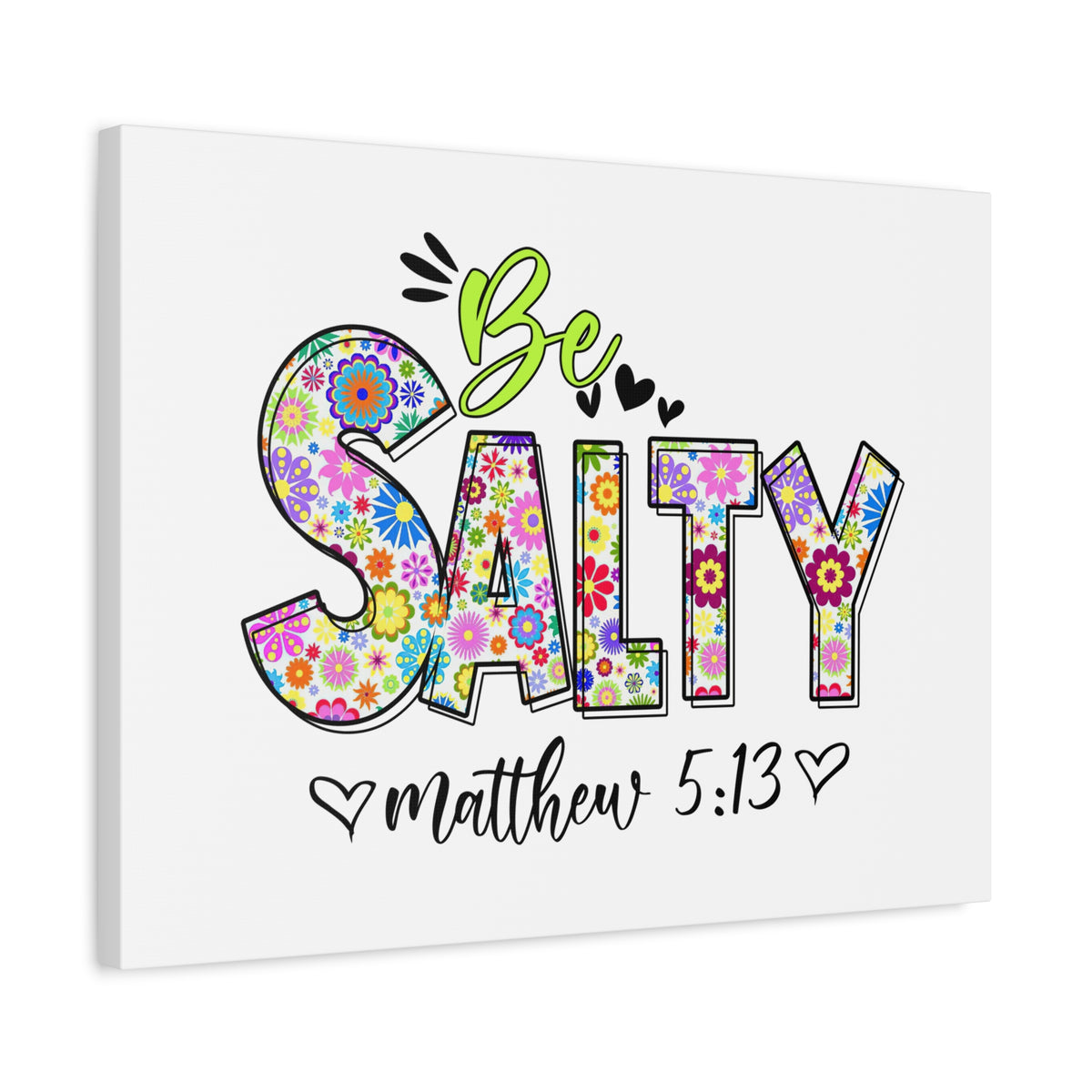 Scripture Canvas Be Salty Matthew 5:13 Christian Wall Art Bible Verse Print Ready to Hang