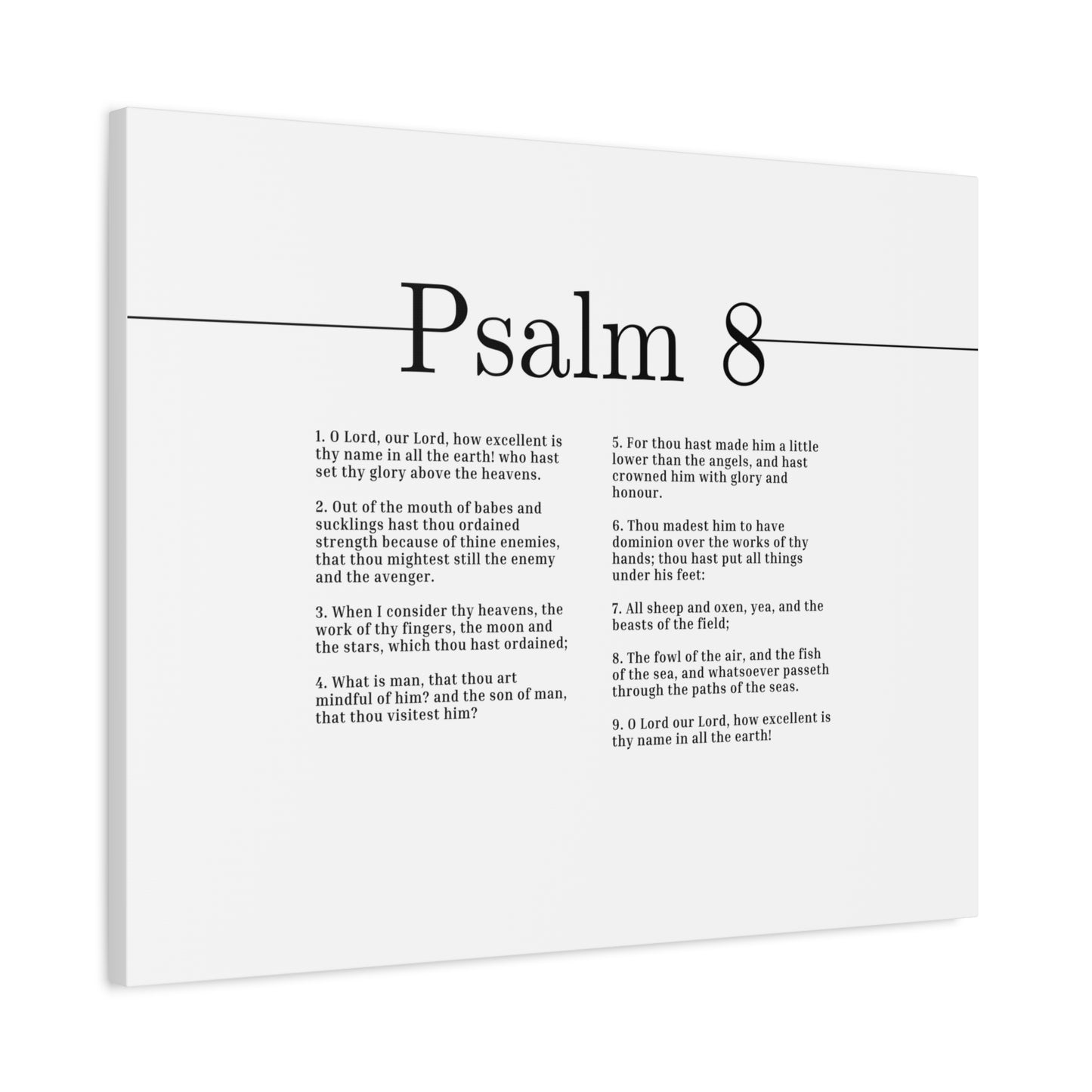 Scripture Canvas Glory Above The Heavens Psalm 8 Christian Wall Art Bible Verse Print Ready to Hang