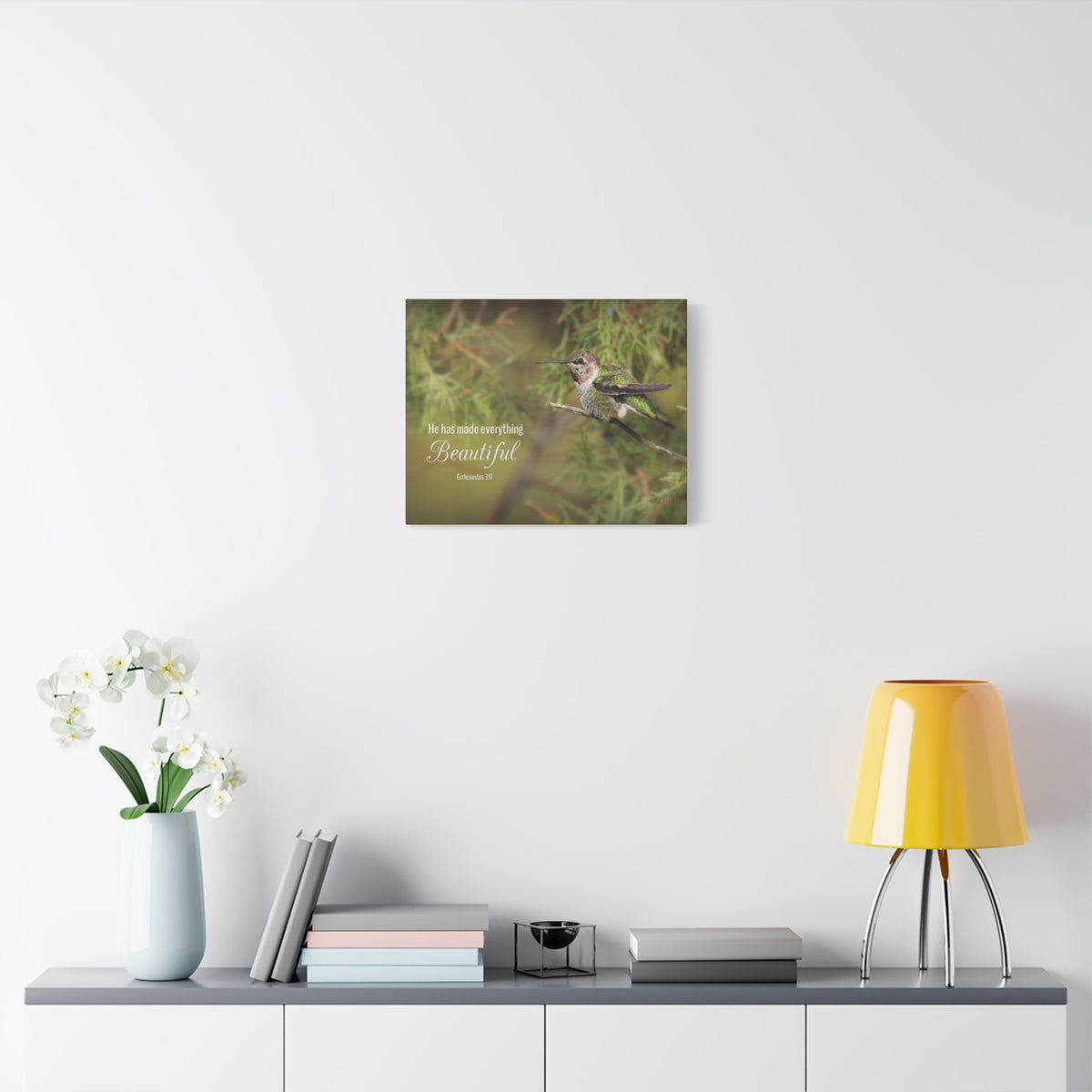 Scripture Canvas Everything Beautiful Ecclesiastes 3:11 Christian Wall Art Bible Verse Print Ready to Hang