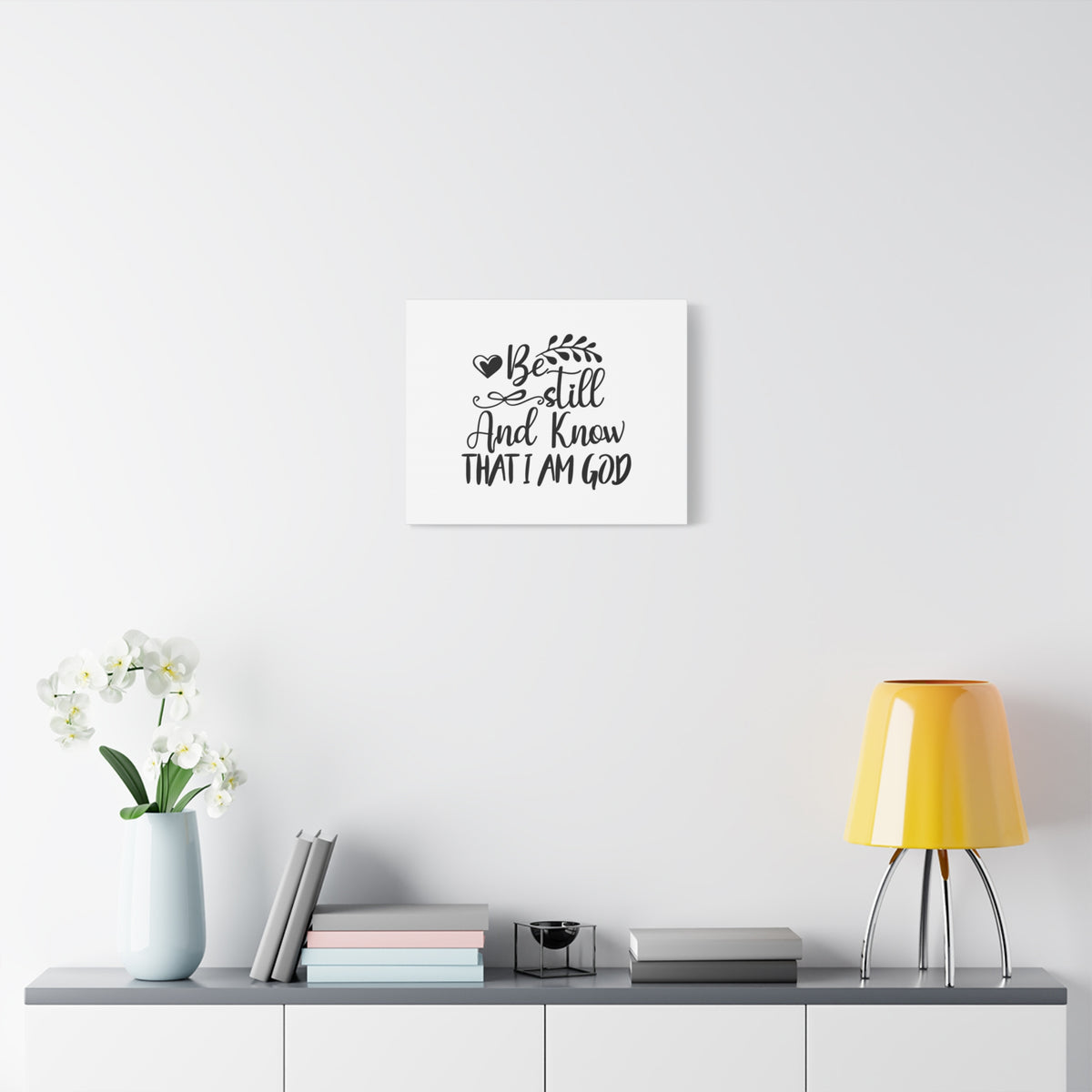 Scripture Canvas Be Still And Know That I Am God Psalm 46:10 Christian Wall Art Bible Verse Print Ready to Hang