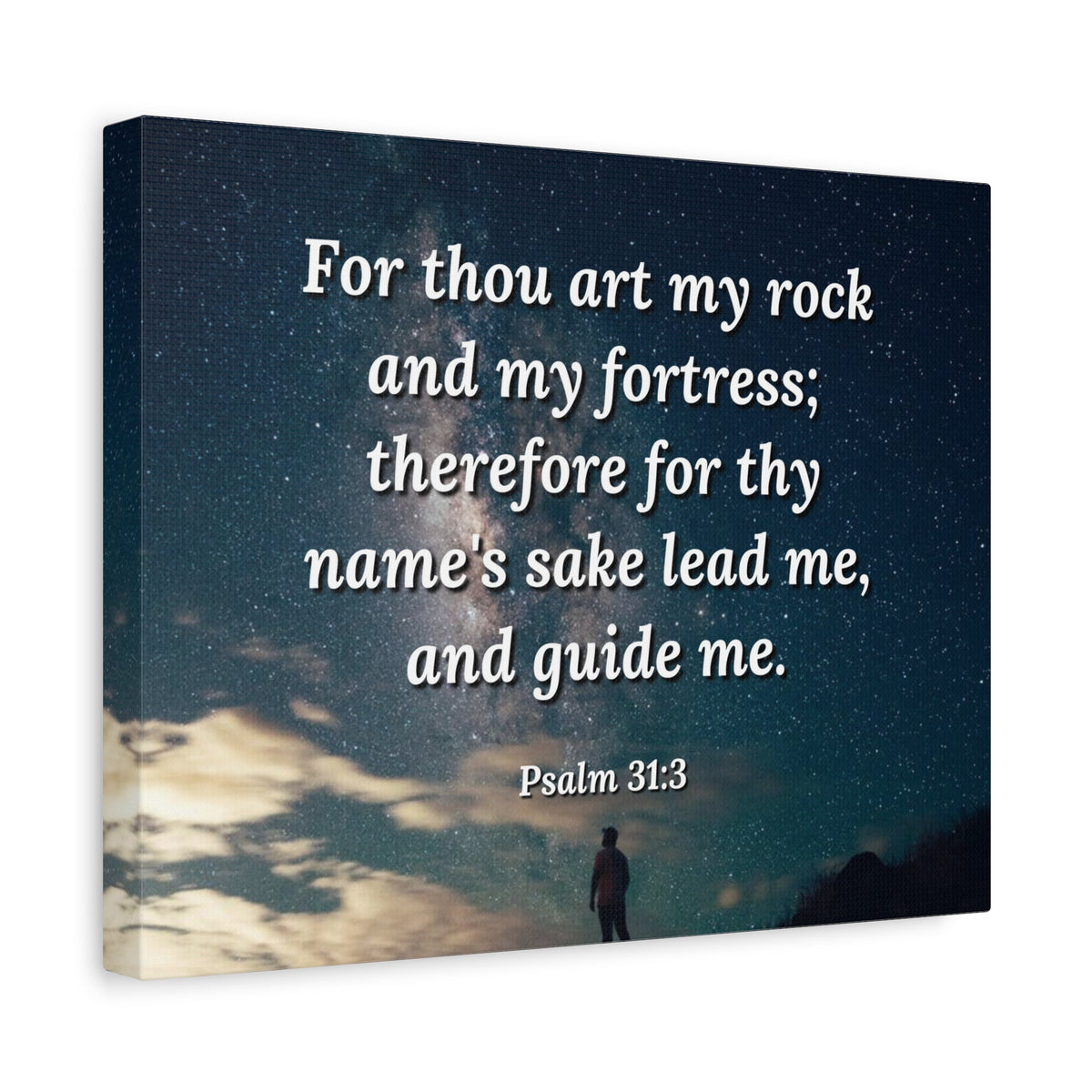 Scripture Canvas Guide Me Psalms 31:3 Christian Wall Art Bible Verse Print Ready to Hang