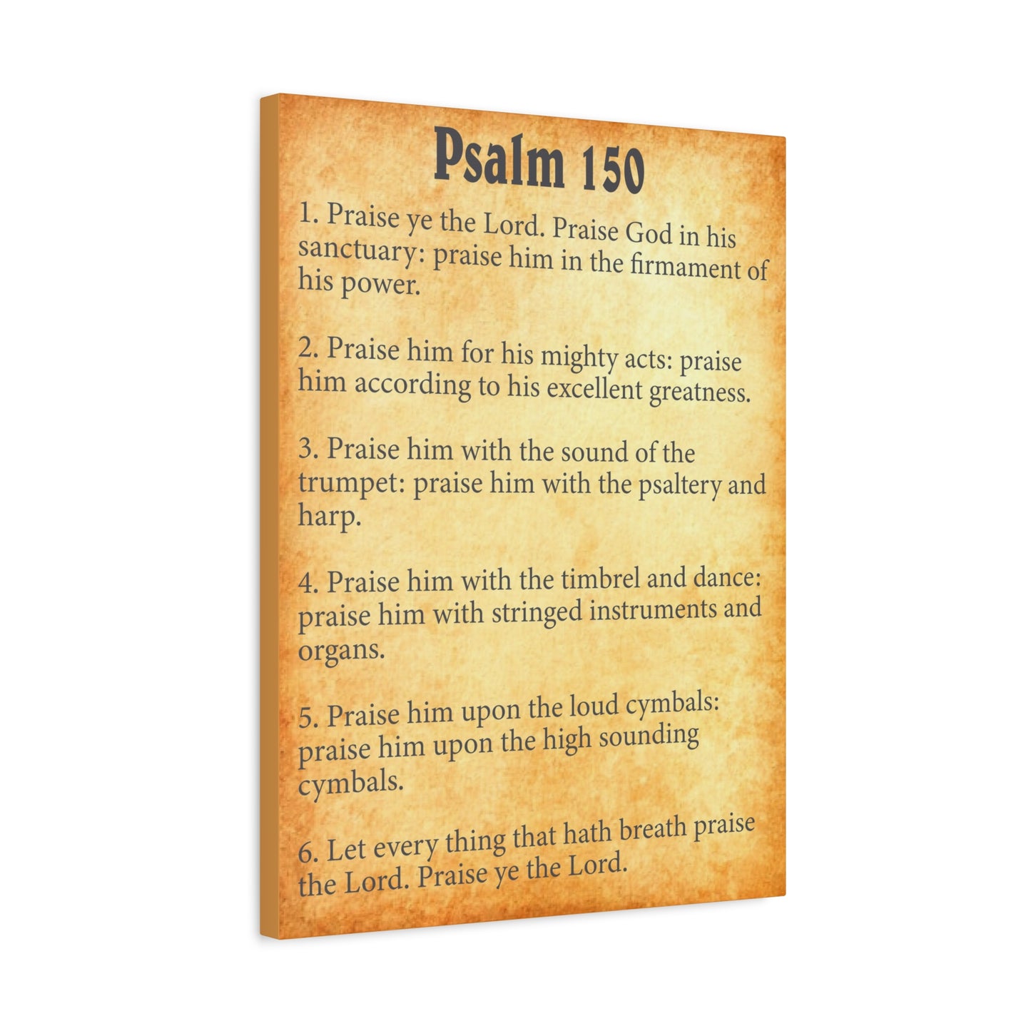 Scripture Walls Psalm 150 Gold Bible Chapter Canvas Christian Wall Art Ready to Hang