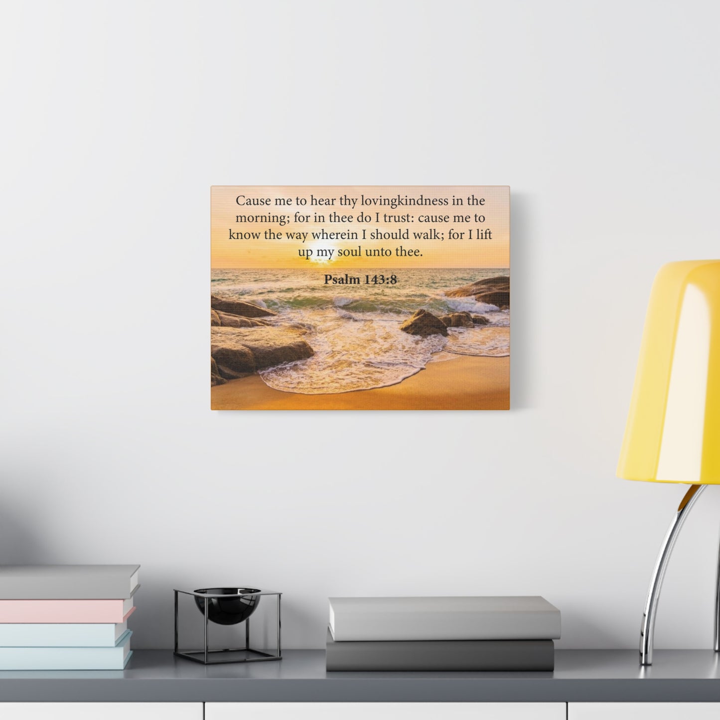 Bible Verse Canvas Lovingkindness Psalm 143:8 Christian Home Décor Wall Art Scripture Ready to Hang Faith Print