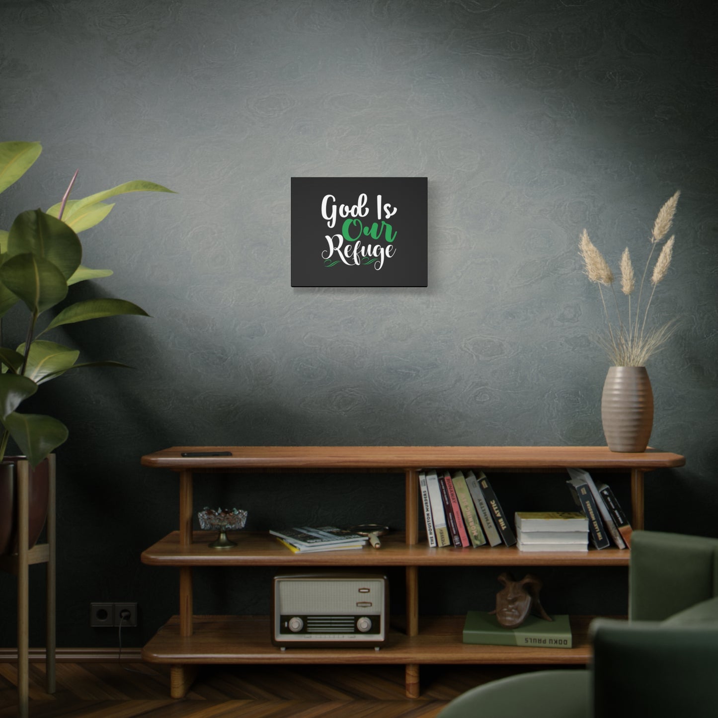 Scripture Canvas God Is Our Refuge Psalm 46:1 Christian Wall Art Bible Verse Print Ready to Hang