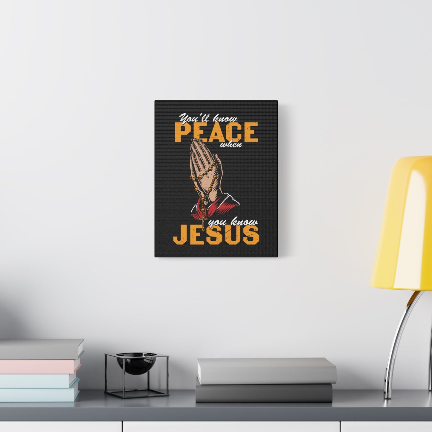 Scripture Canvas You'll Know Peace Rosary Psalms 96:1-13 Christian Wall Art Bible Verse Print Ready to Hang