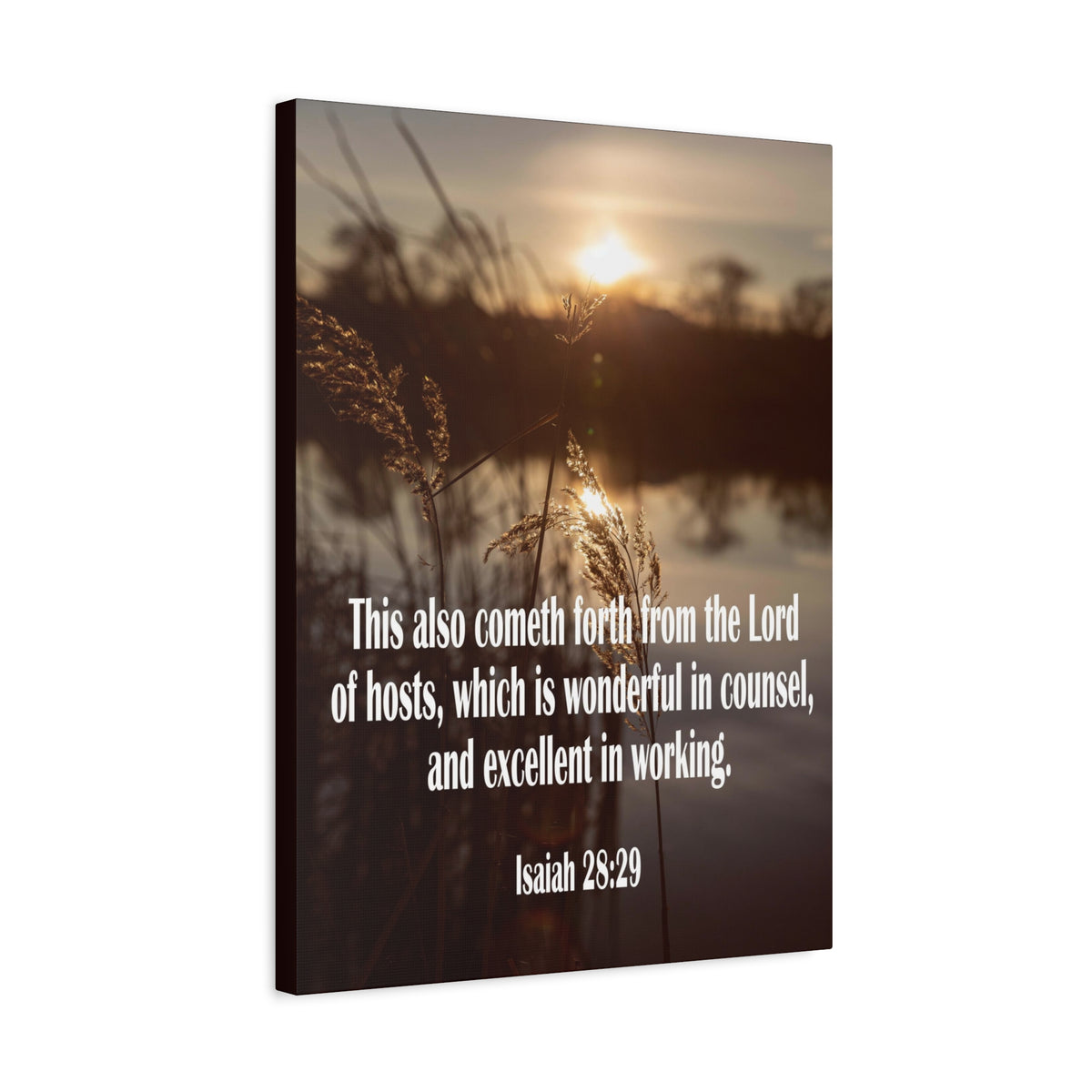 Scripture Canvas Wonderful in Counsel Isaiah 28:29 Christian Wall Art Bible Verse Print Ready to Hang