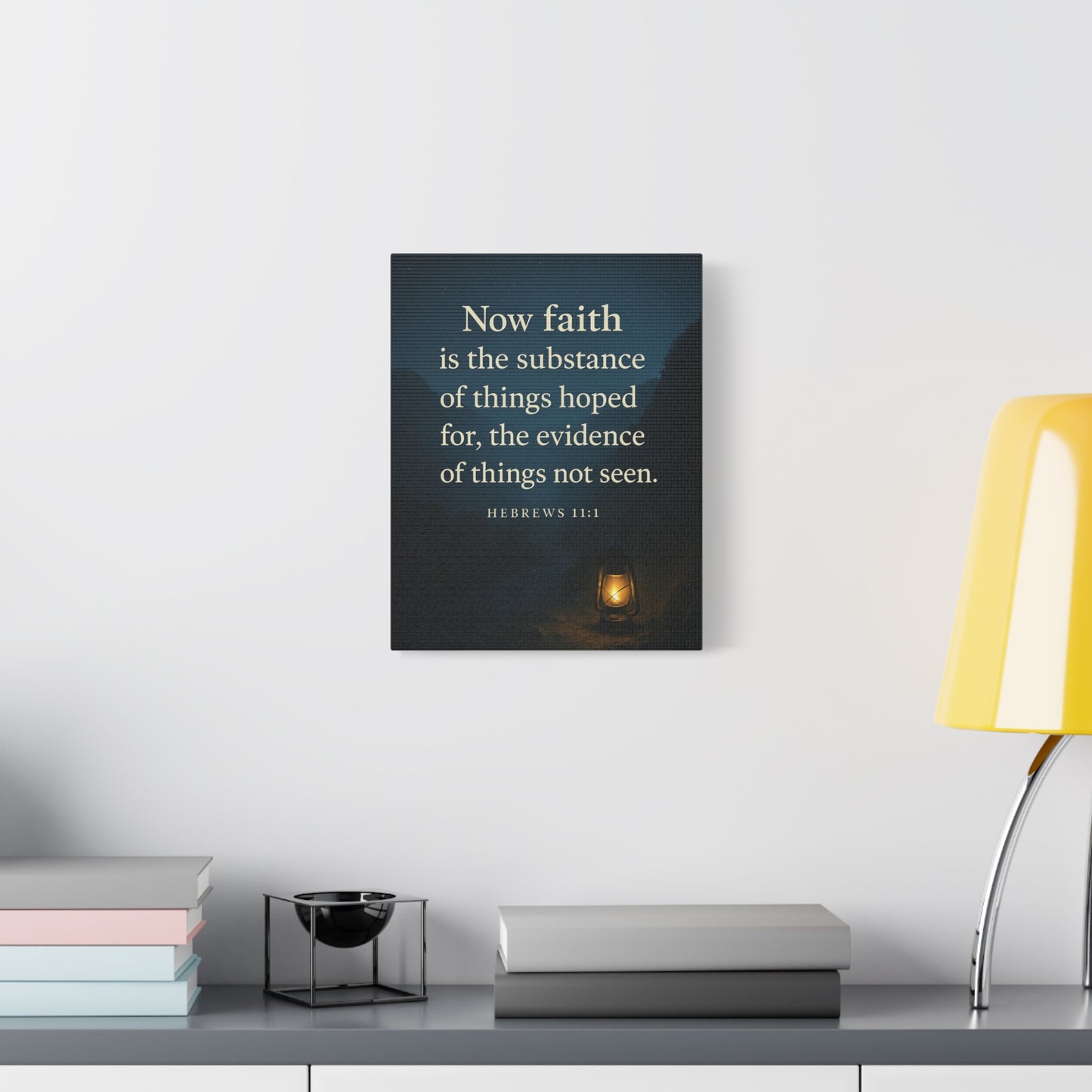 Bible Verse Canvas Hebrews 11:1 Christian Home Décor Wall Art Scripture Ready to Hang Faith Print