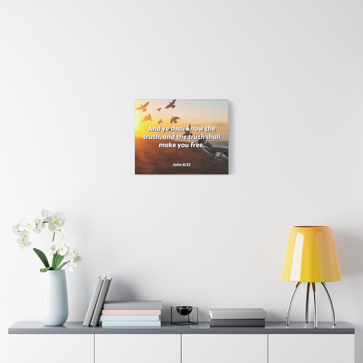 Scripture Canvas The Truth John 8:32 Christian Wall Art Bible Verse Print Ready to Hang