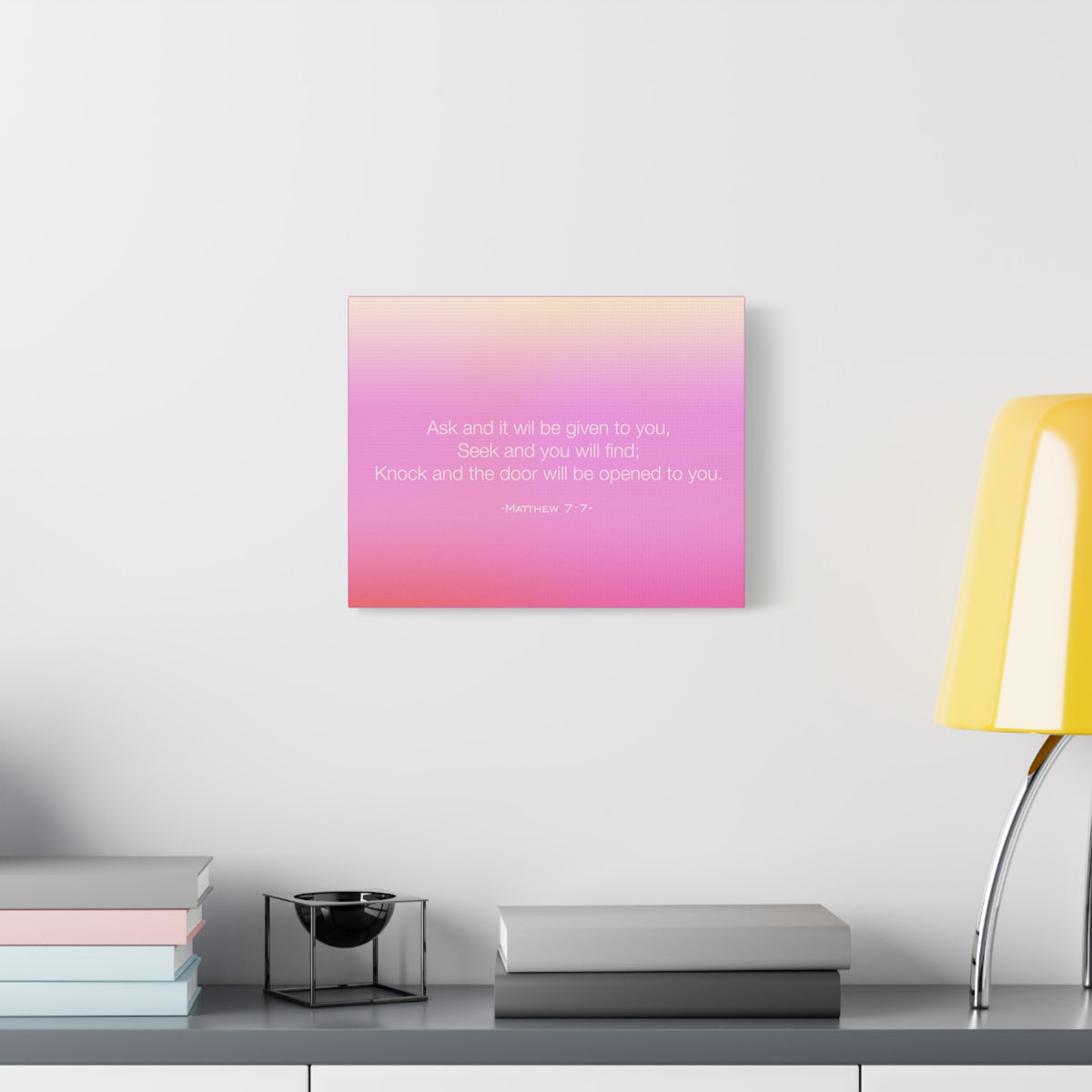 Scripture Canvas Seek And You Will Find Matthew 7:7 Christian Wall Art Bible Verse Print Ready to Hang