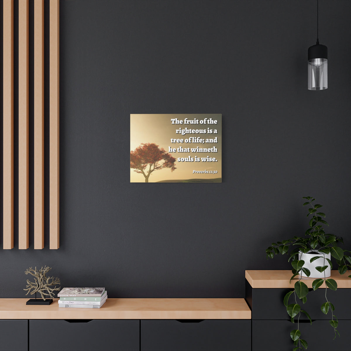 Scripture Canvas Tree Of Life Proverbs 11:30 Christian Wall Art Bible Verse Print Ready to Hang