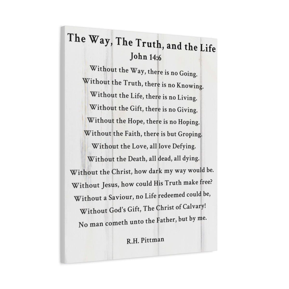 Scripture Walls Way Truth Life John 14:6 White Bible Verse Canvas Christian Wall Art Ready to Hang Unframed