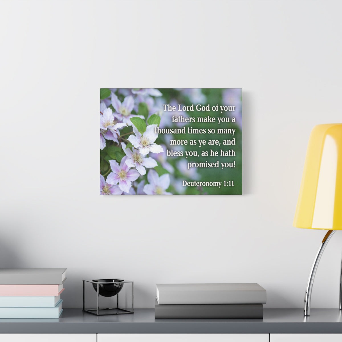 Scripture Canvas The Lord God Deuteronomy 1:11 Christian Wall Art Bible Verse Print Ready to Hang