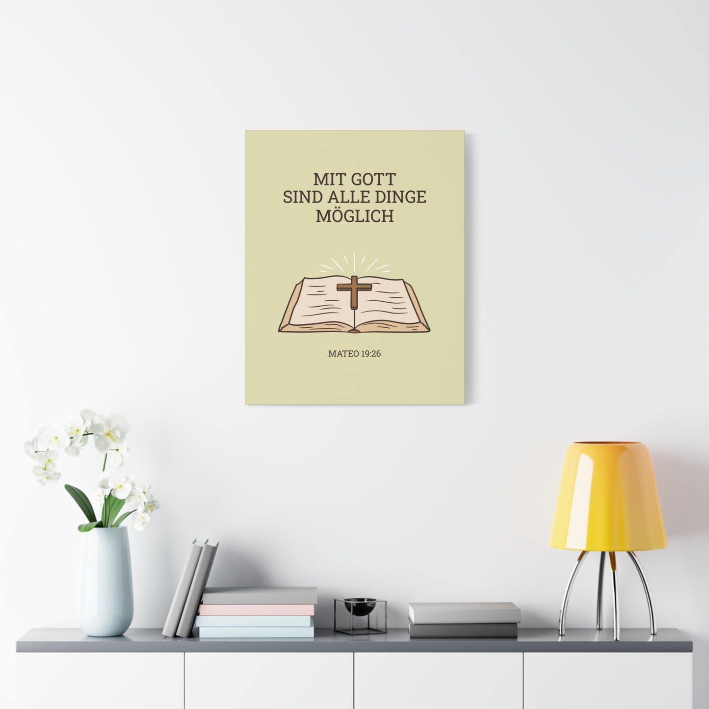 Scripture Walls Mateo 19:26 German Bible Verse Canvas Christian Wall Art Ready to Hang Unframed