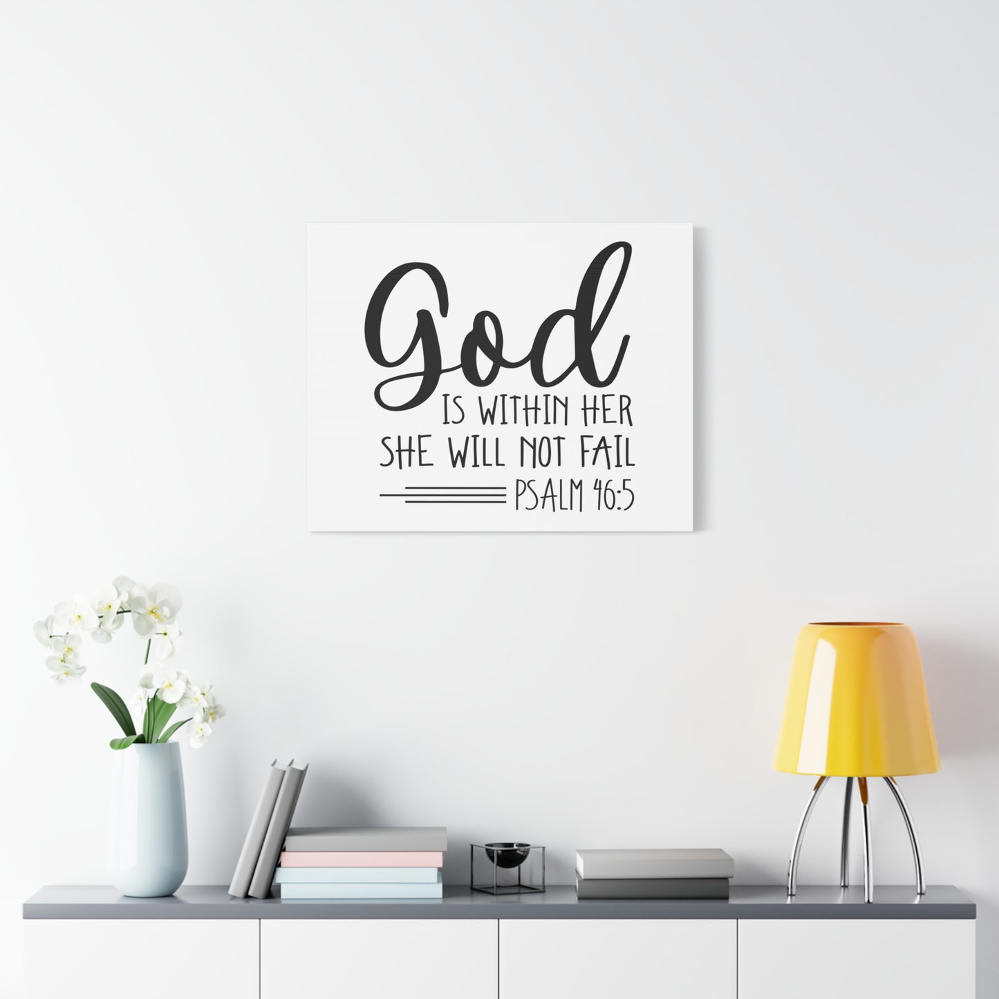 Scripture Walls God Is Within Her Psalm 46:5 Christian Wall Art Bible Verse Print Ready to Hang