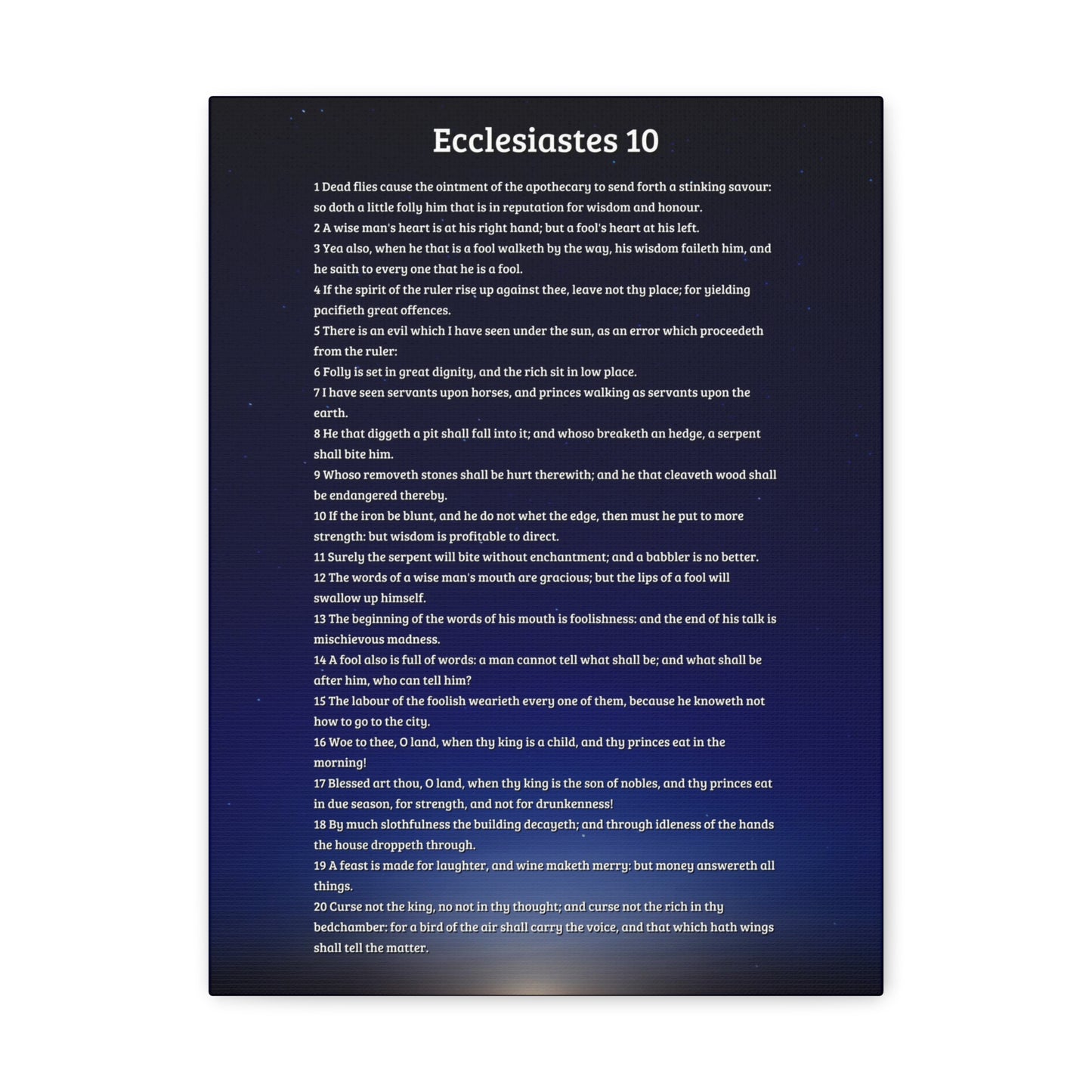 Wisdom & Folly Ecclesiastes 10 Bible Verse Canvas Christian Wall Art Ready to Hang