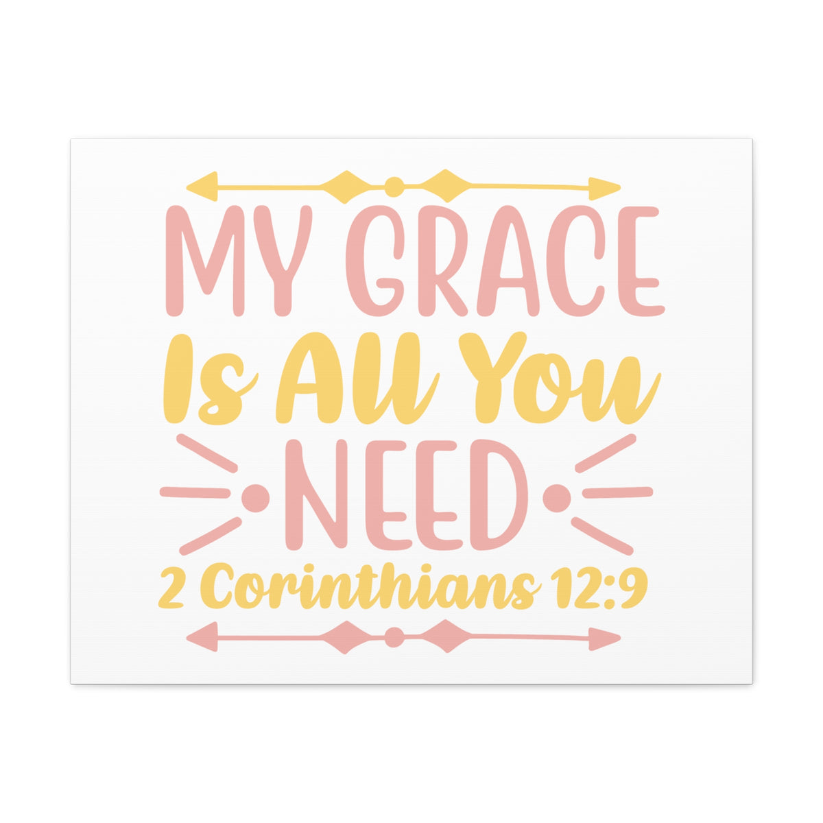 Scripture Canvas My Grace Is 2 Corinthians 12:9 Christian Wall Art Bible Verse Print Ready to Hang