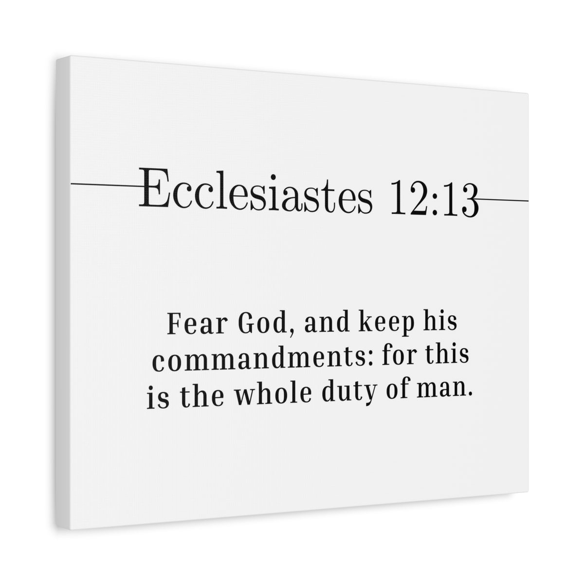 Scripture Canvas The Whole Duty Ecclesiastes 12:13 Christian Wall Art Bible Verse Print Ready to Hang
