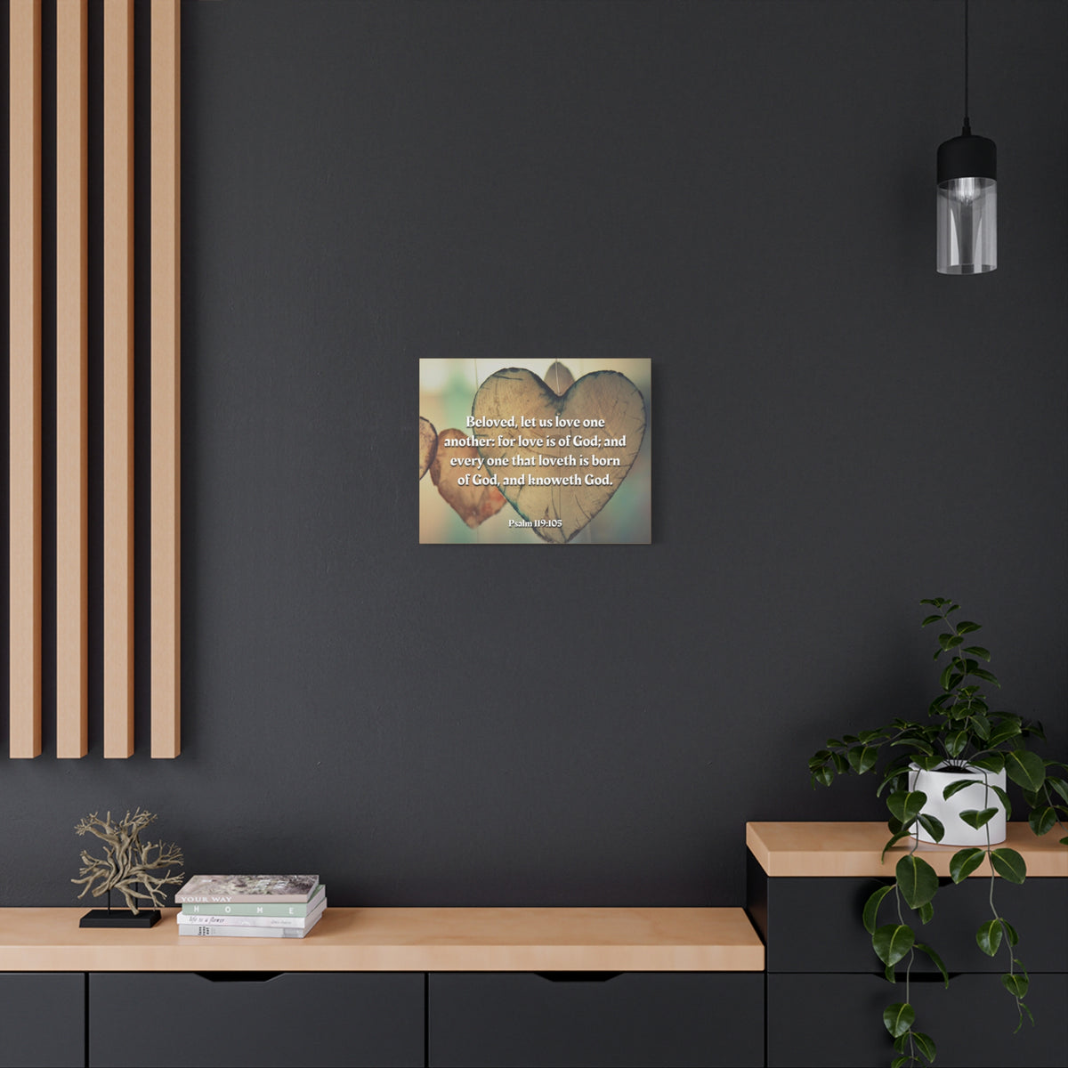 Scripture Canvas Love One Another 1 John 4:7 Christian Wall Art Bible Verse Print Ready to Hang