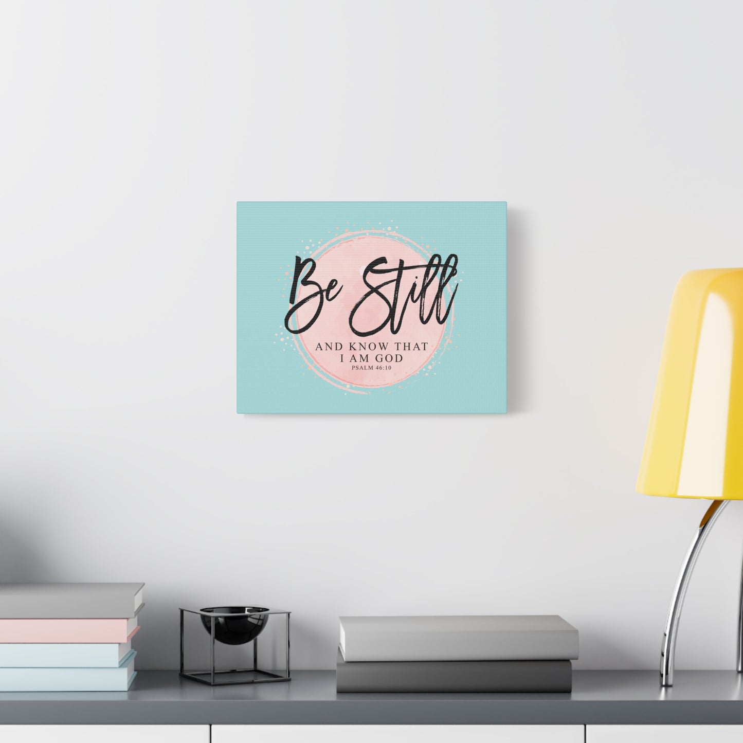 Scripture Walls Be Still Psalm 46:10 Pink Circle Bible Verse Canvas Christian Wall Art Ready to Hang