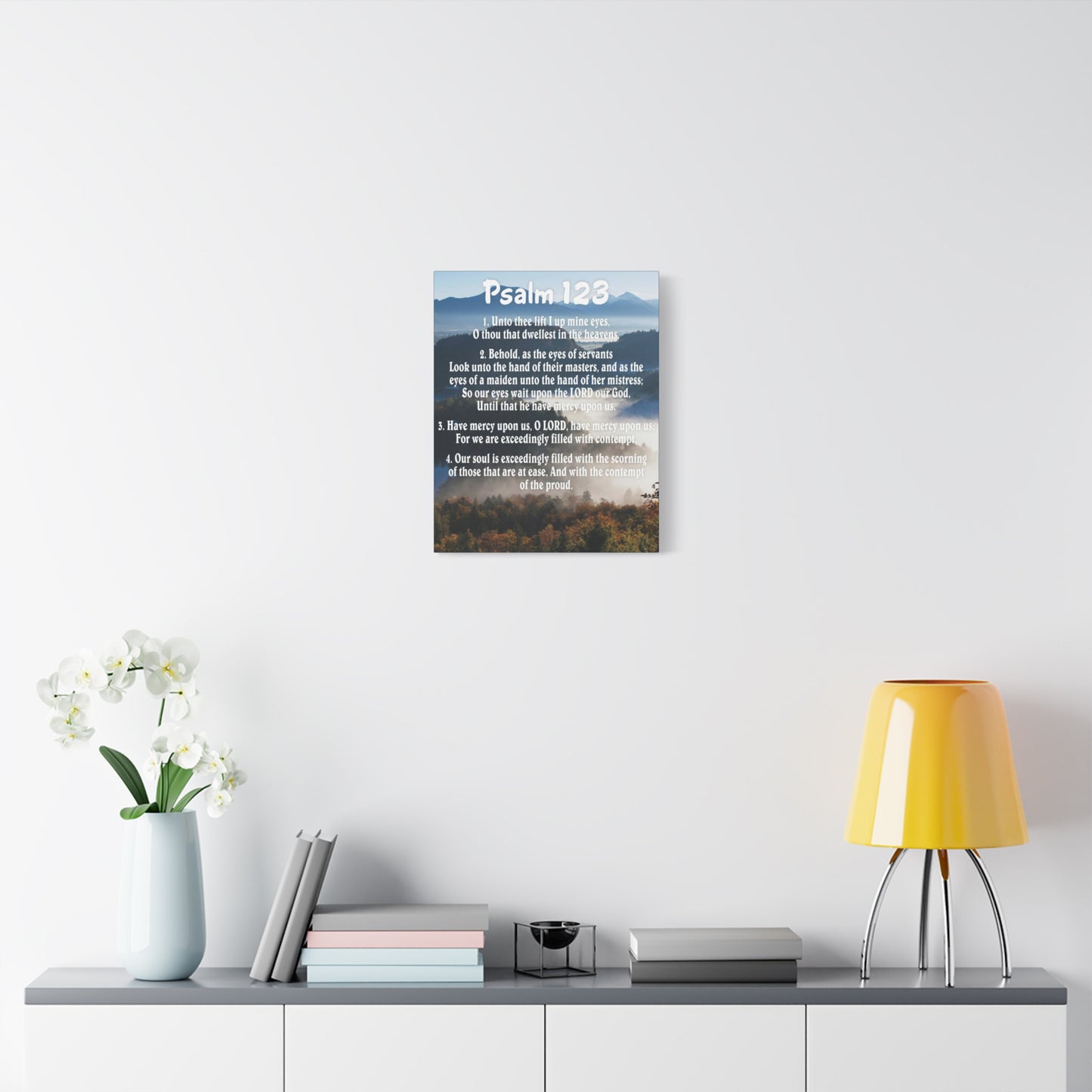 Scripture Walls Unto Thee Psalm 123:3 Christian Wall Art Bible Verse Print Ready to Hang
