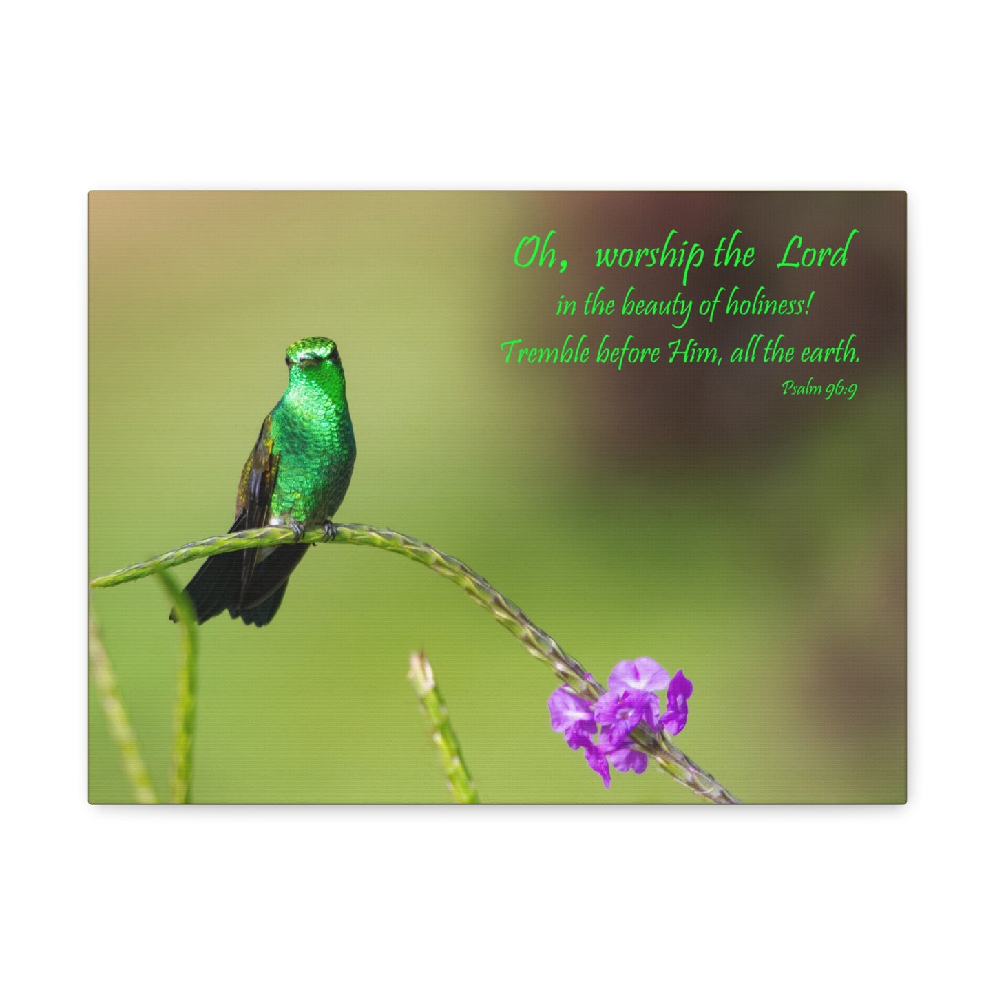 Worship The Lord Psalm 96:9 Bible Verse Canvas Christian Wall Art Ready to Hang