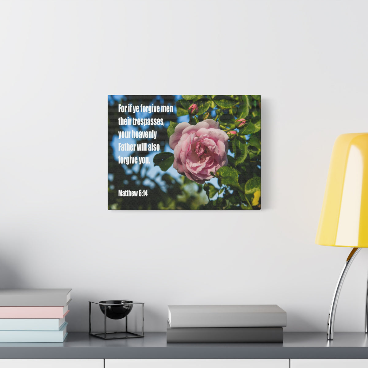 Scripture Canvas Heavenly Father Forgive You Matthew 6:14 Christian Wall Art Bible Verse Print Ready to Hang