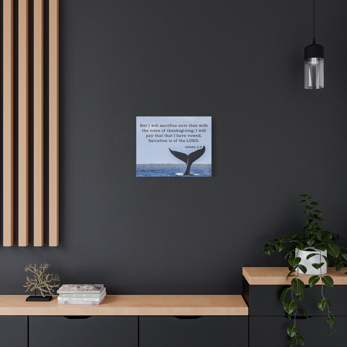 Scripture Canvas Salvation Jonah 2:9 Christian Wall Art Bible Verse Print Ready to Hang