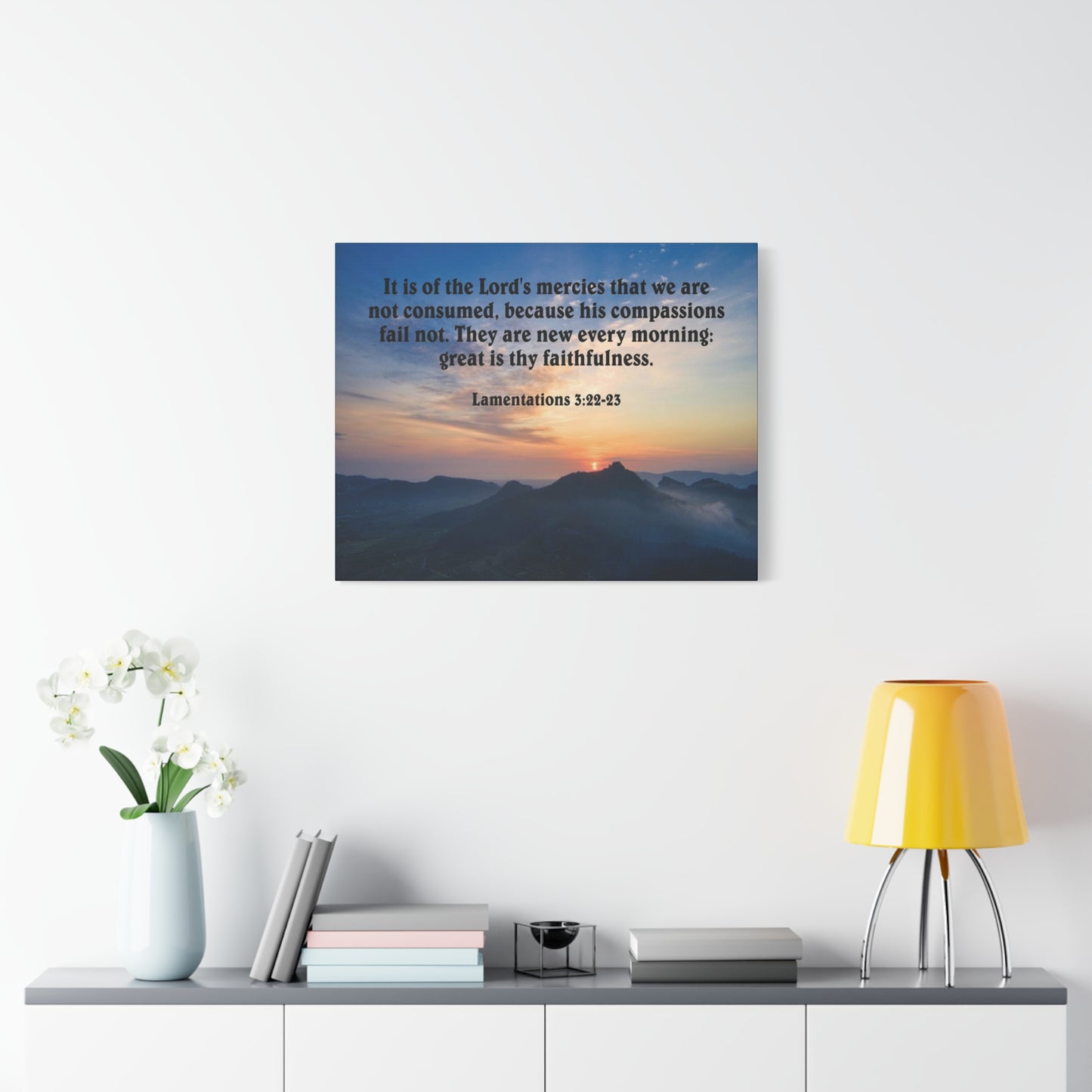Scripture Walls Canvas Great is Thy Faithfulness Lamentations 3:22-23 KJV Wall Art Christian Home Decor