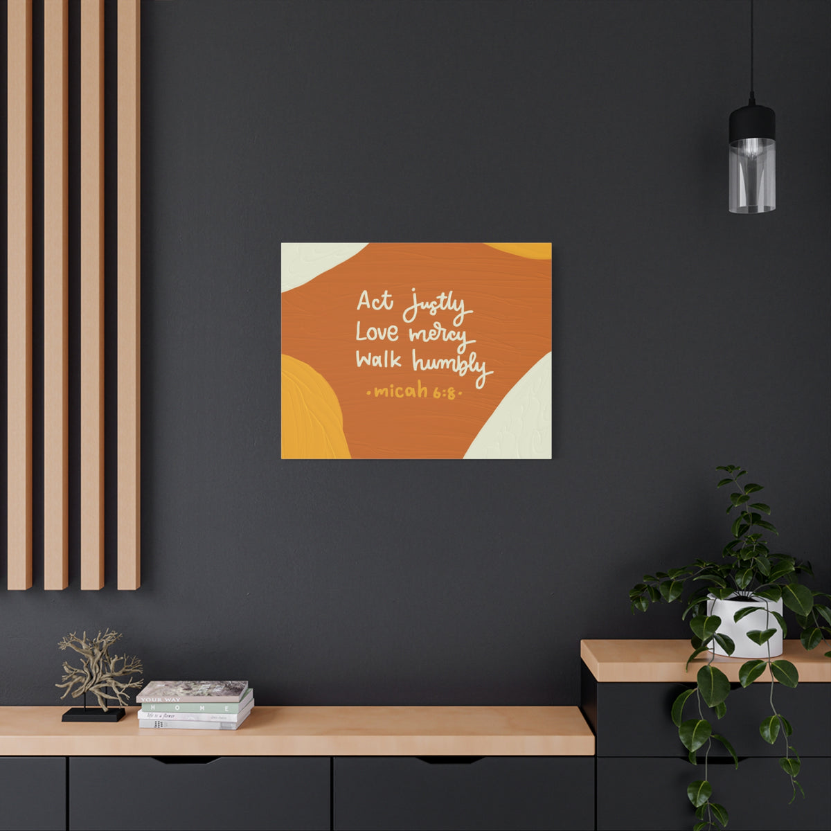 Scripture Canvas Act Justly Micah 6:8 Wall Art Bible Verse Print Ready to Hang