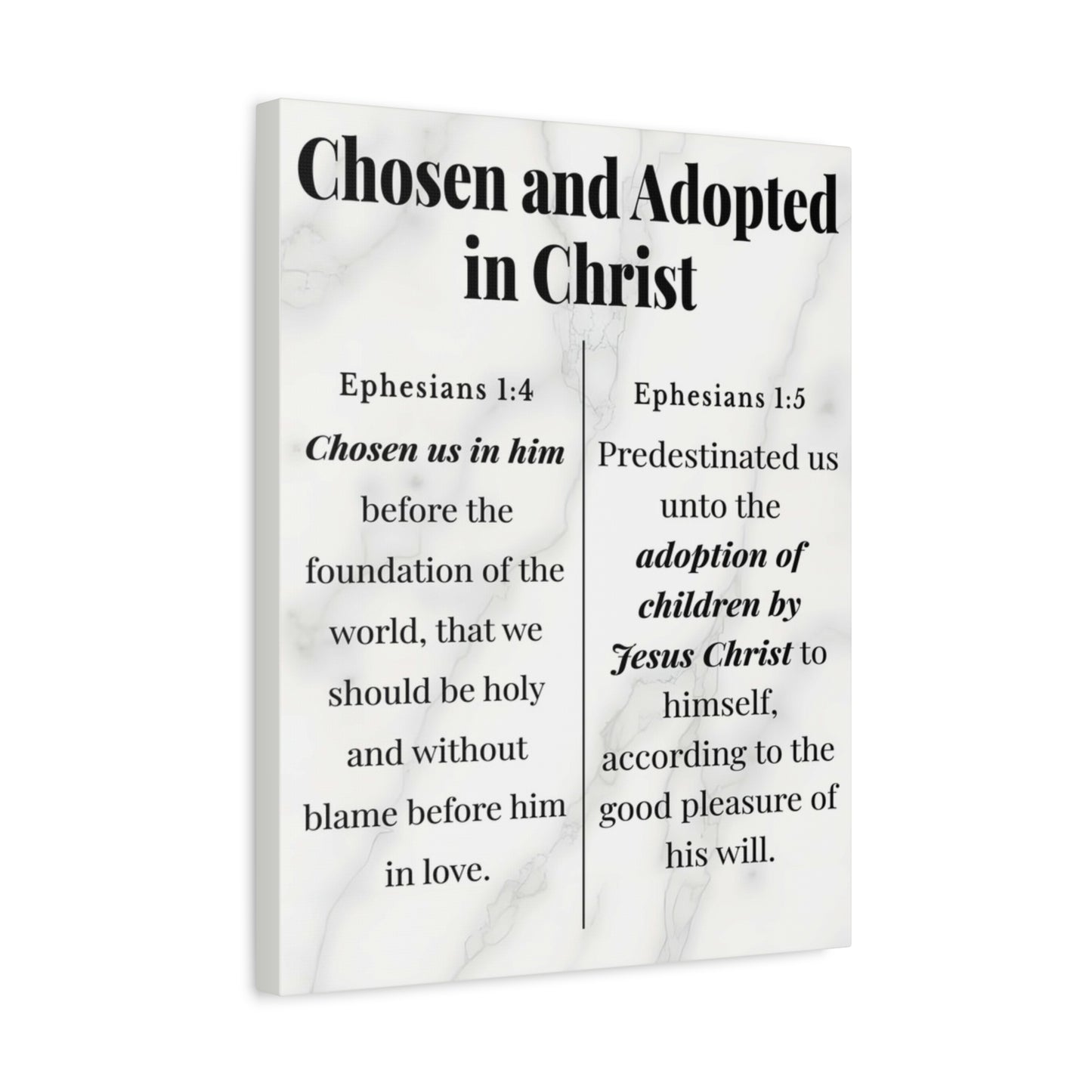 Scripture Walls Chosen and Adopted in Christ Ephesians 1:4-5 Bible Verse Canvas Christian Wall Art Ready to Hang Unframed