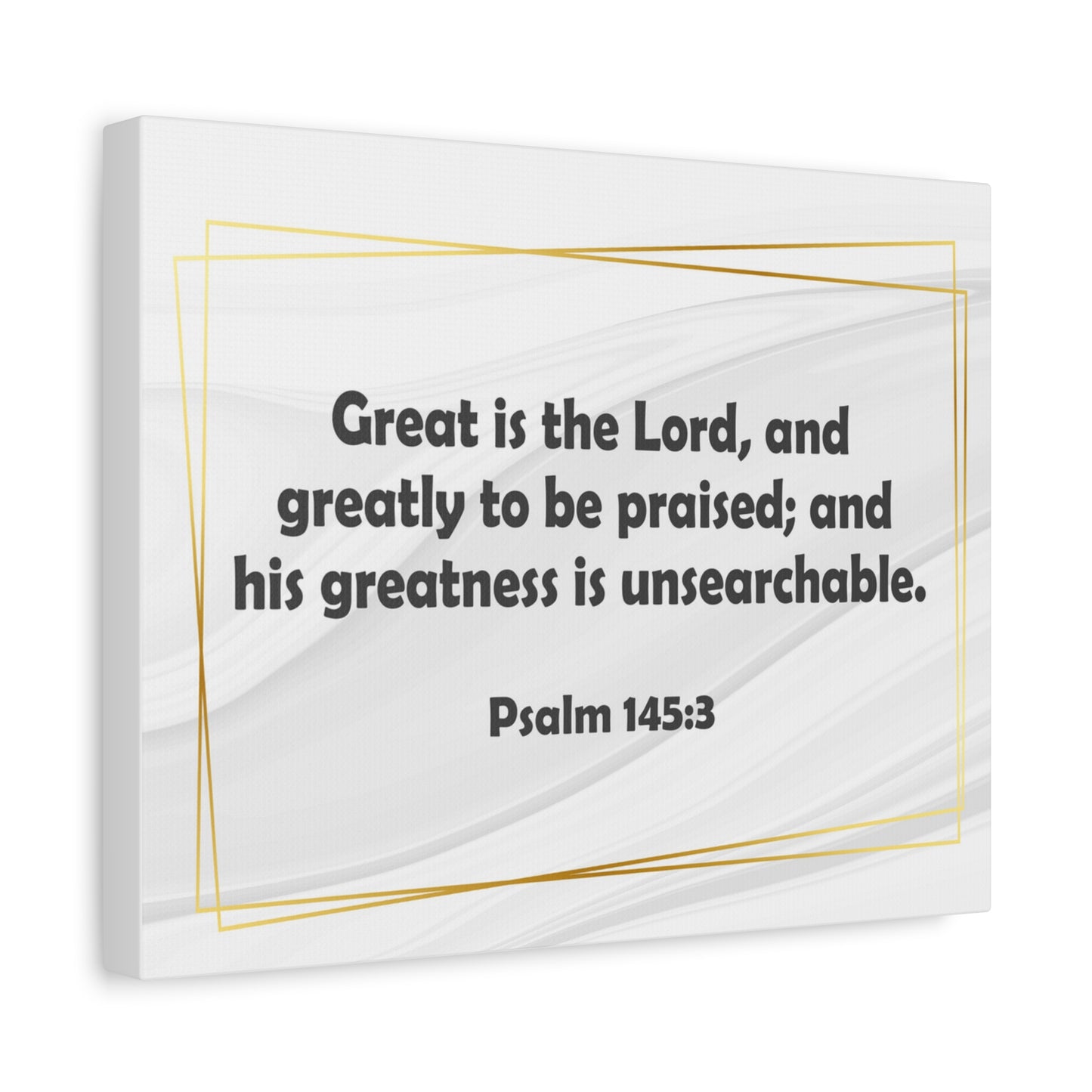 Bible Verse Canvas Great is the Lord Psalm 145:3 Christian Home Décor Wall Art Scripture Ready to Hang Faith Print