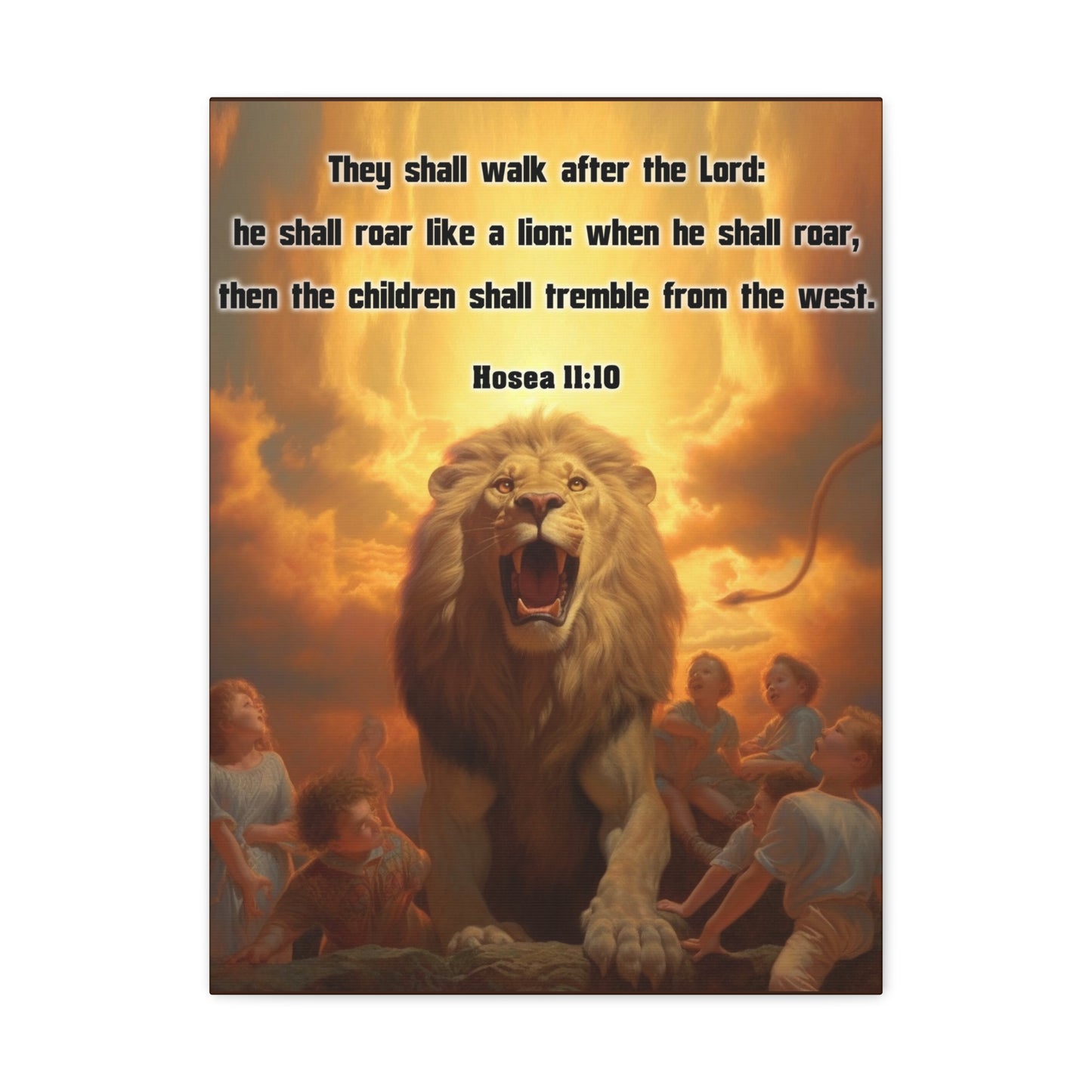 They Shall Walk After the Lord Hosea 11:10 Christian Wall Art Print Ready to Hang Unframed