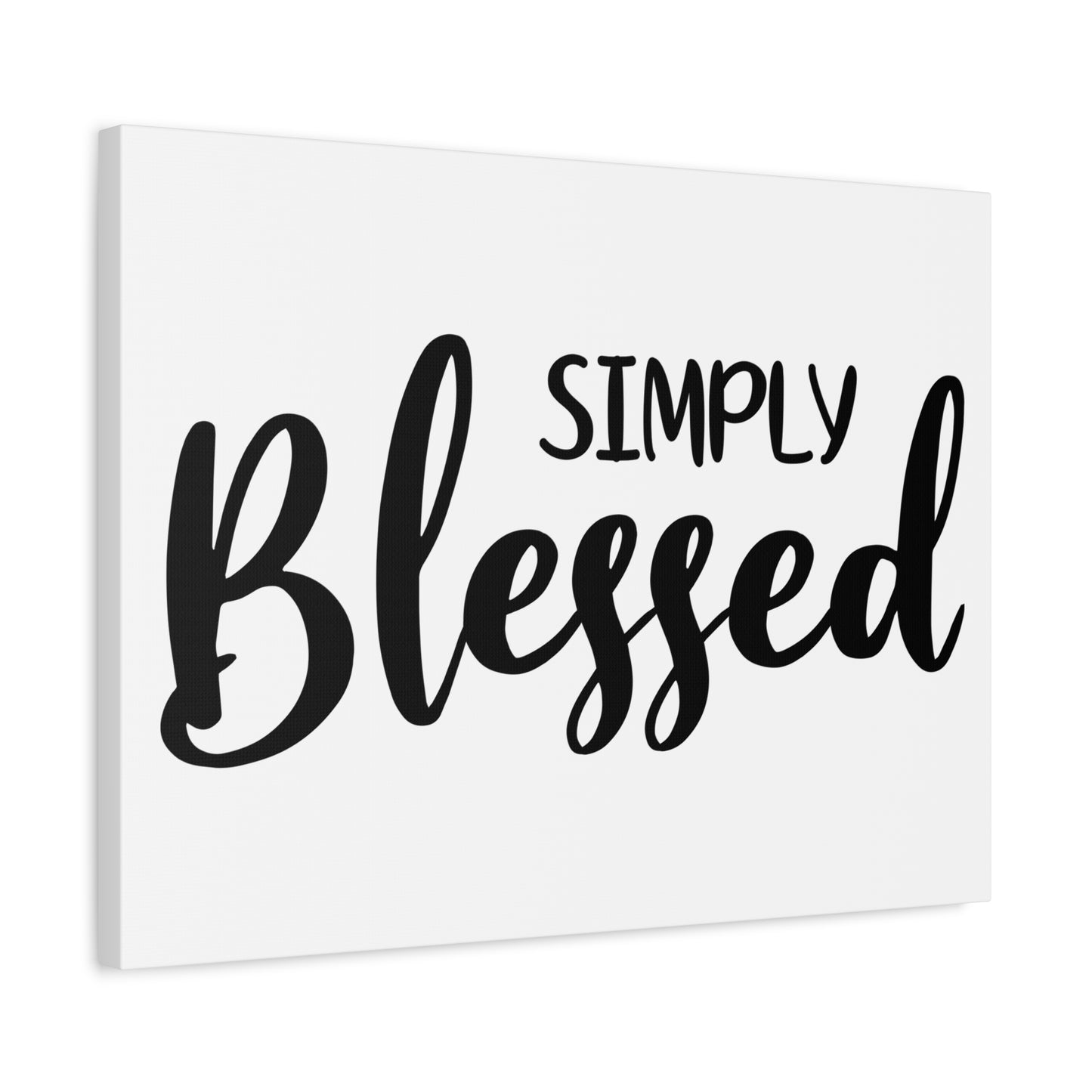 Scripture Canvas Simply Blessed Psalm 33:12 Cursive Christian Wall Art Bible Verse Print Ready to Hang