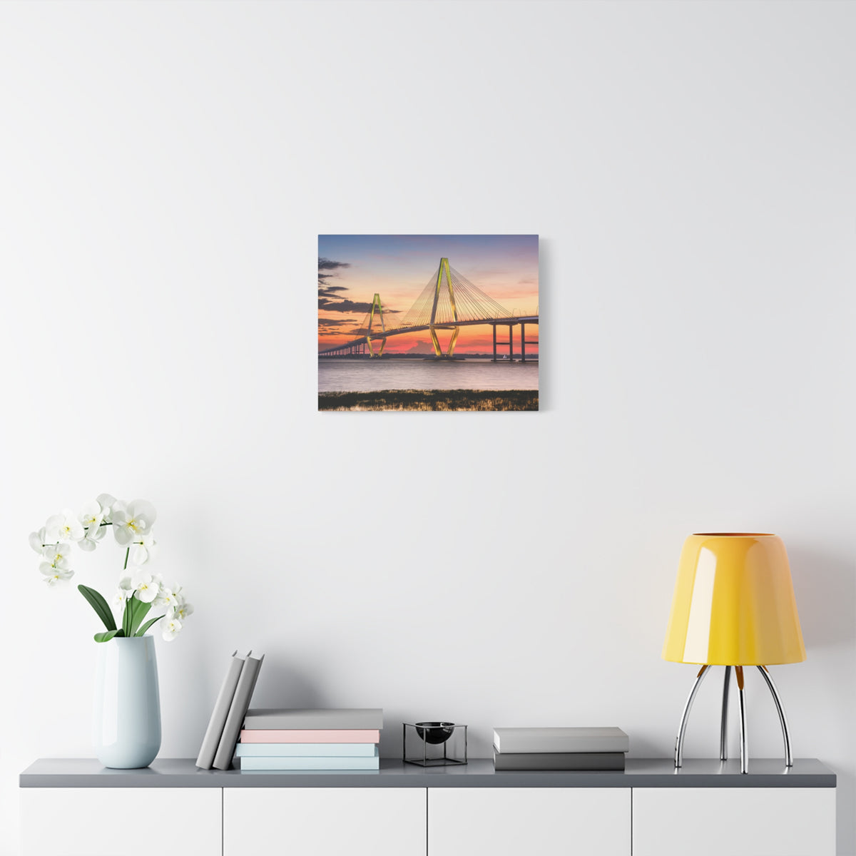 Jr Cooper River Bridge Charleston South Carolina Nature Wilderness Photography Canvas Wall Art for Home Decor Ready-to-Hang