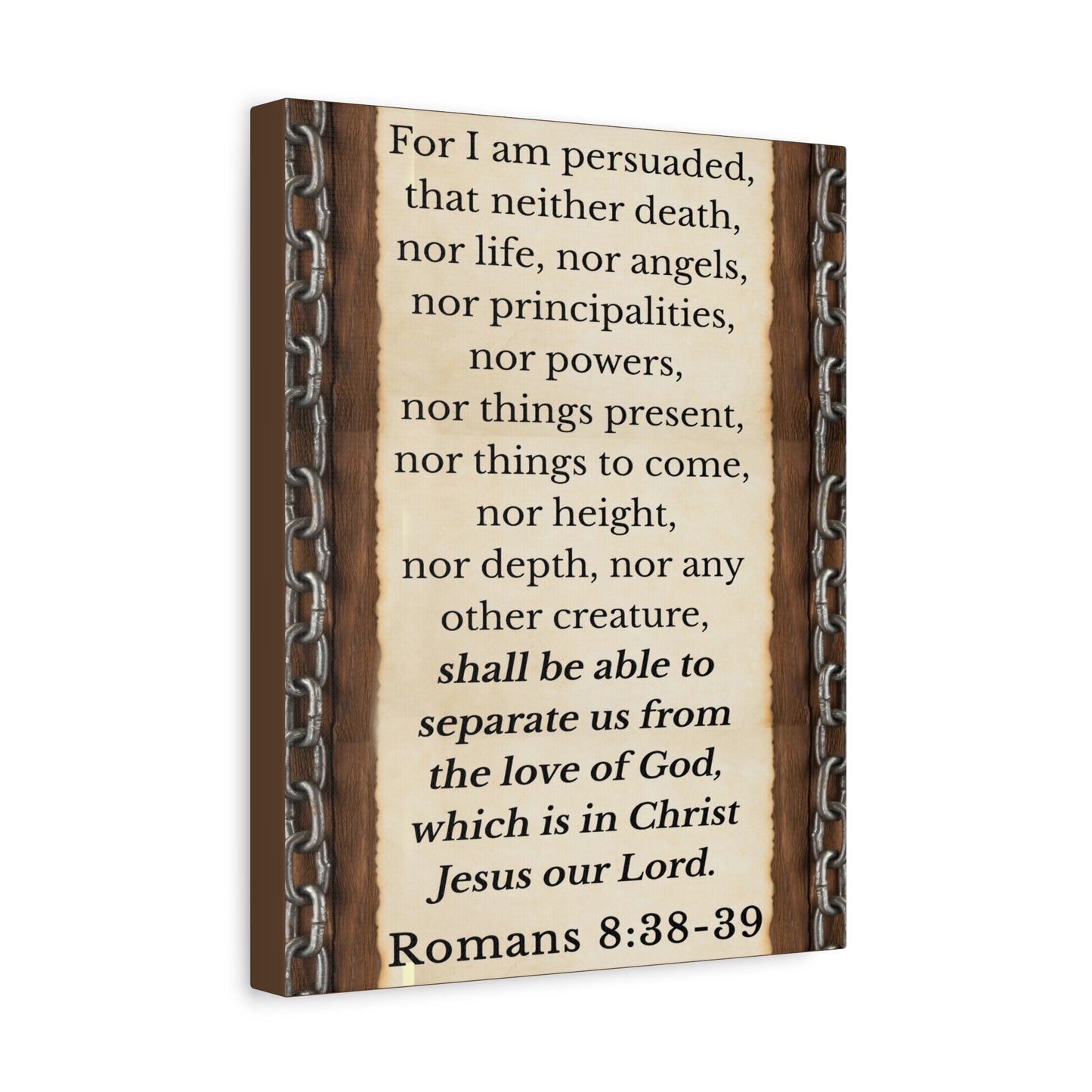 Scripture Walls Romans 8:38-39 Chain Bible Verse Canvas Christian Wall Art Ready to Hang Unframed