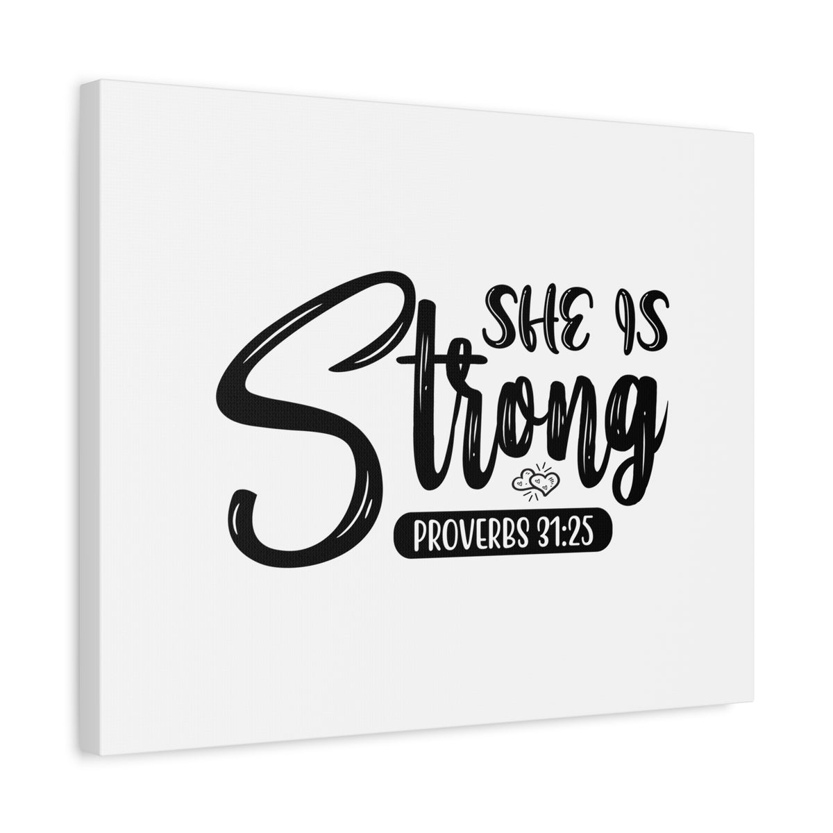 Scripture Canvas She Is Strong Proverbs 31:25 Christian Wall Art Bible Verse Print Ready to Hang