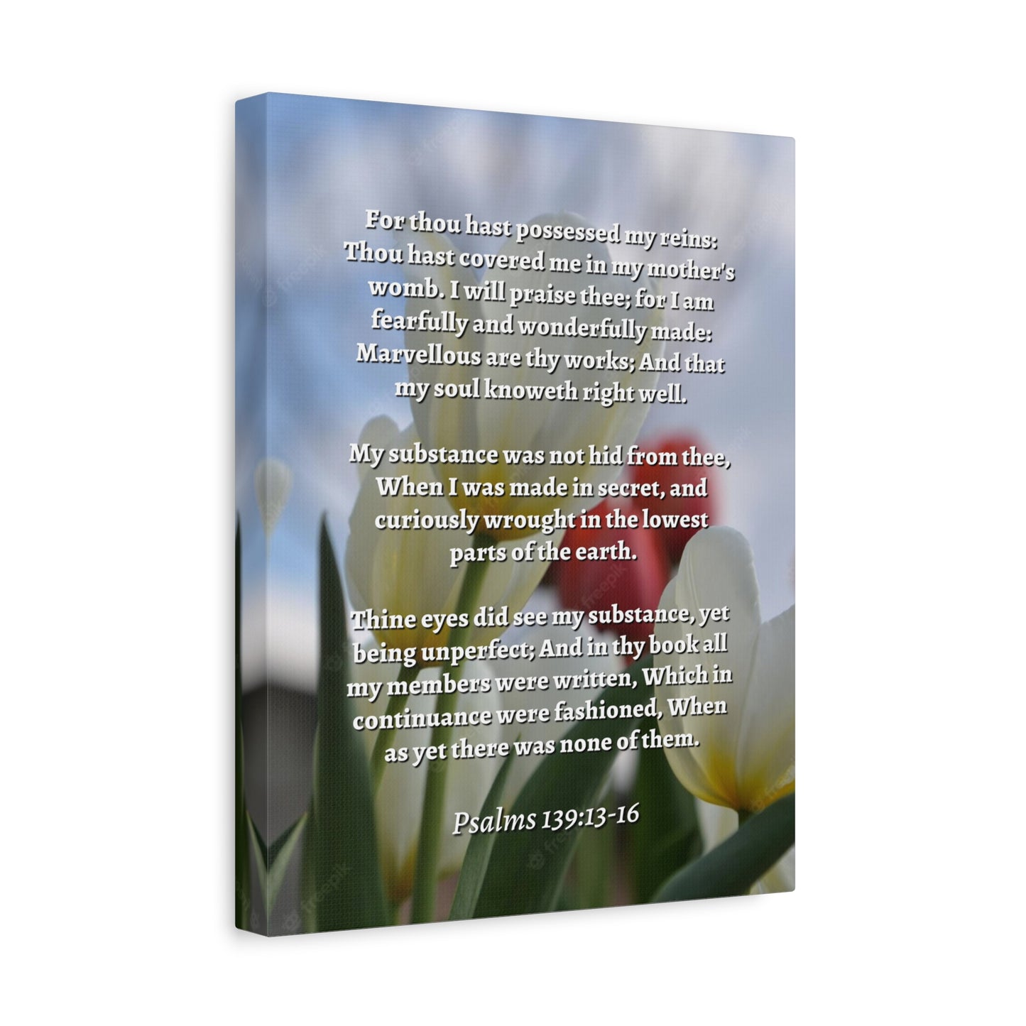 Scripture Walls Wonderfully Made Psalm 139:14 Flower Bible Verse Canvas Christian Wall Art Ready to Hang